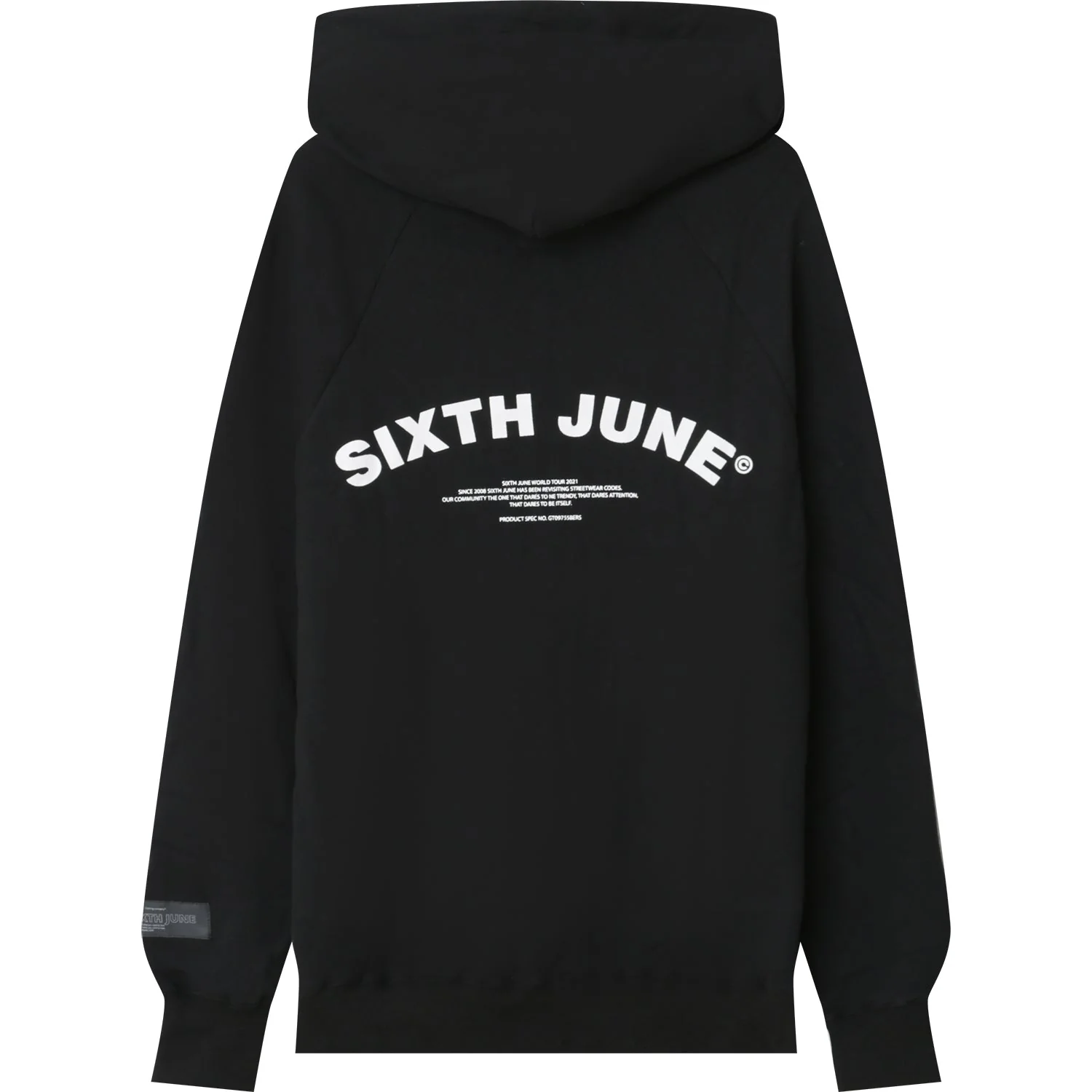 Sweat capuche logo incurvé Noir - Image 6