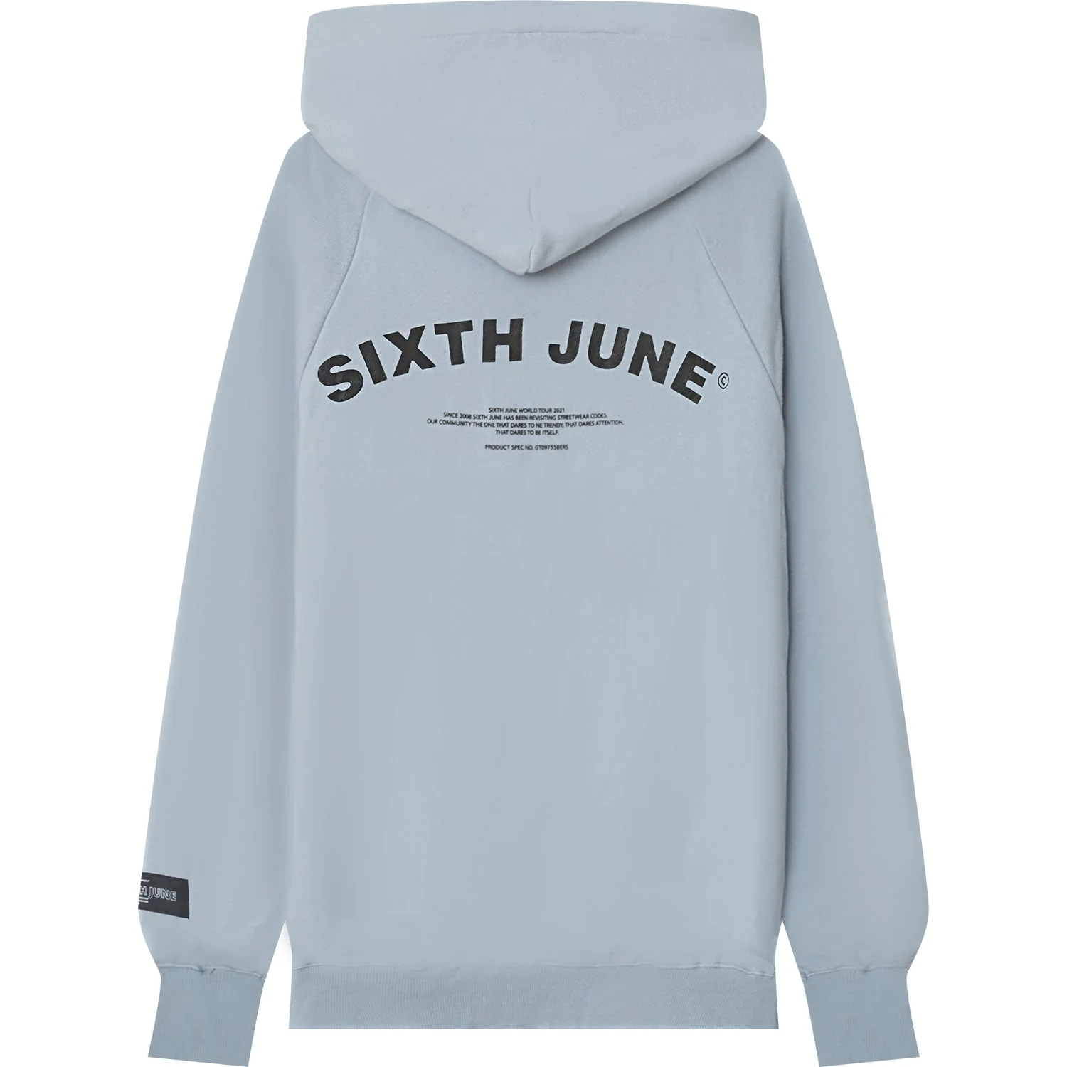 Sweat capuche logo incurvé Bleu clair - Image 6