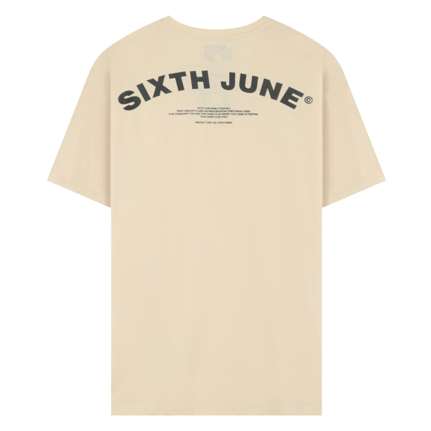 T-shirt logo incurvé avant arrière Beige - Image 6