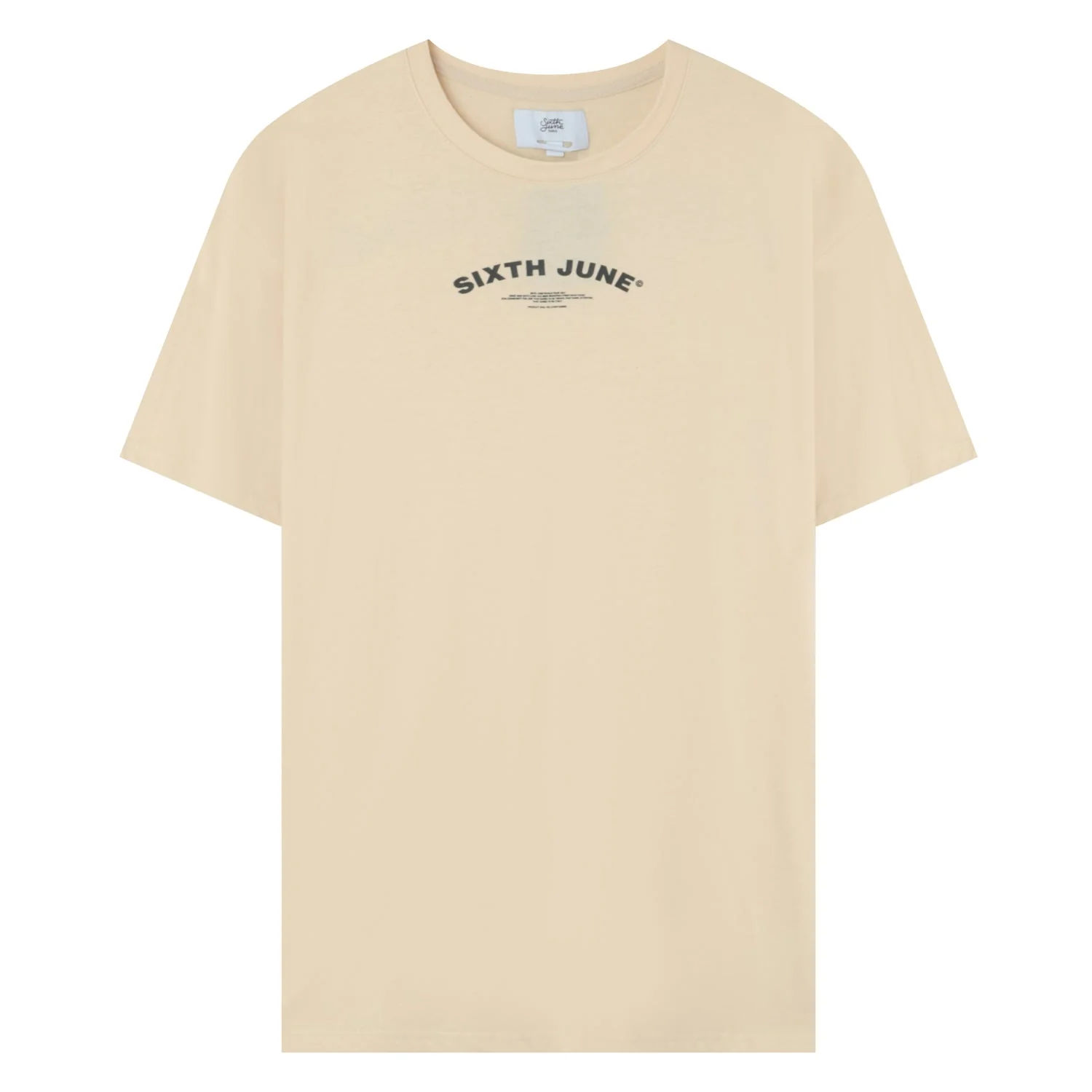 T-shirt logo incurvé avant arrière Beige - Image 7