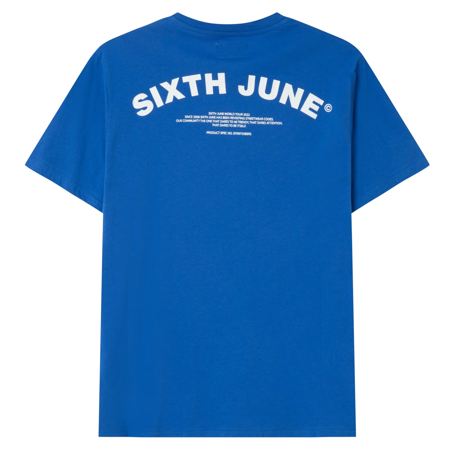 T-shirt logo incurvé avant arrière Bleu foncé - Image 6