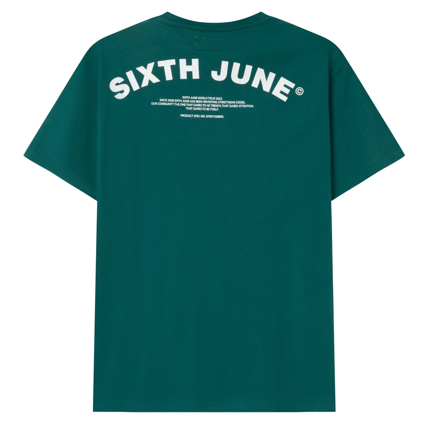 T-shirt logo incurvé avant arrière Vert foncé - Image 6
