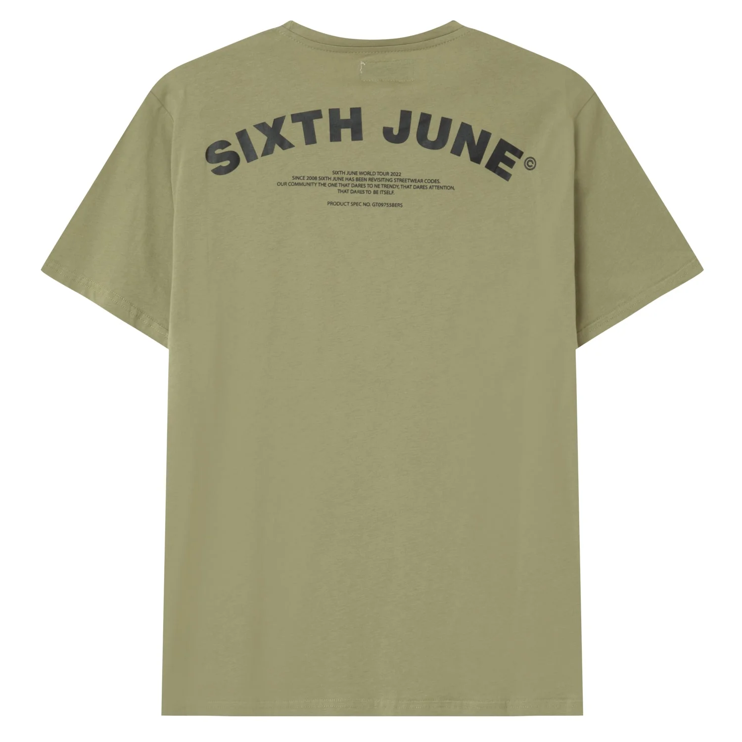 T-shirt logo incurvé avant arrière Vert - Image 6