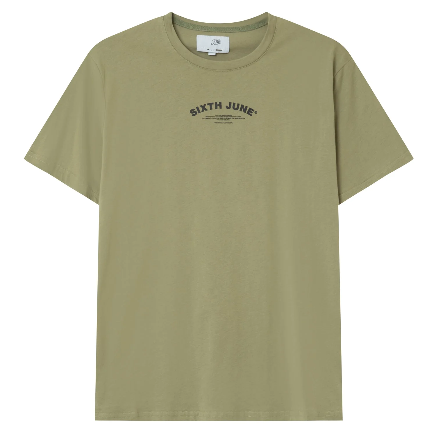 T-shirt logo incurvé avant arrière Vert - Image 7