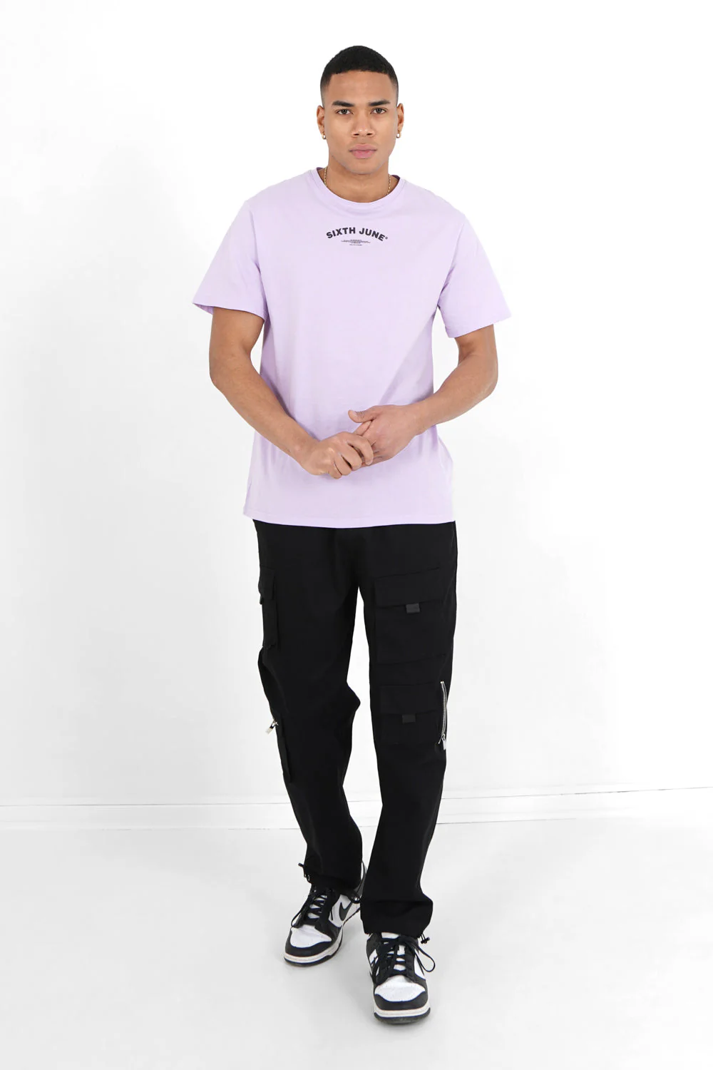 T-shirt logo incurvé avant arrière Violet - Image 2