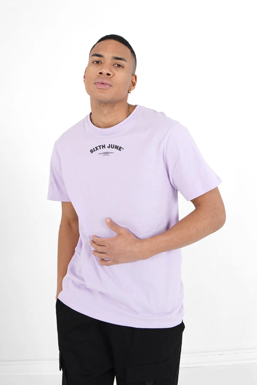 T-shirt logo incurvé avant arrière Violet - Image 5