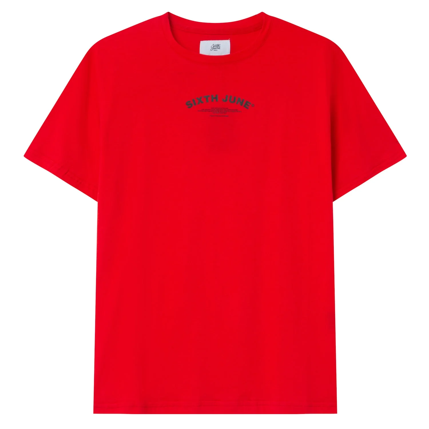 T-shirt logo incurvé avant arrière Rouge - Image 7