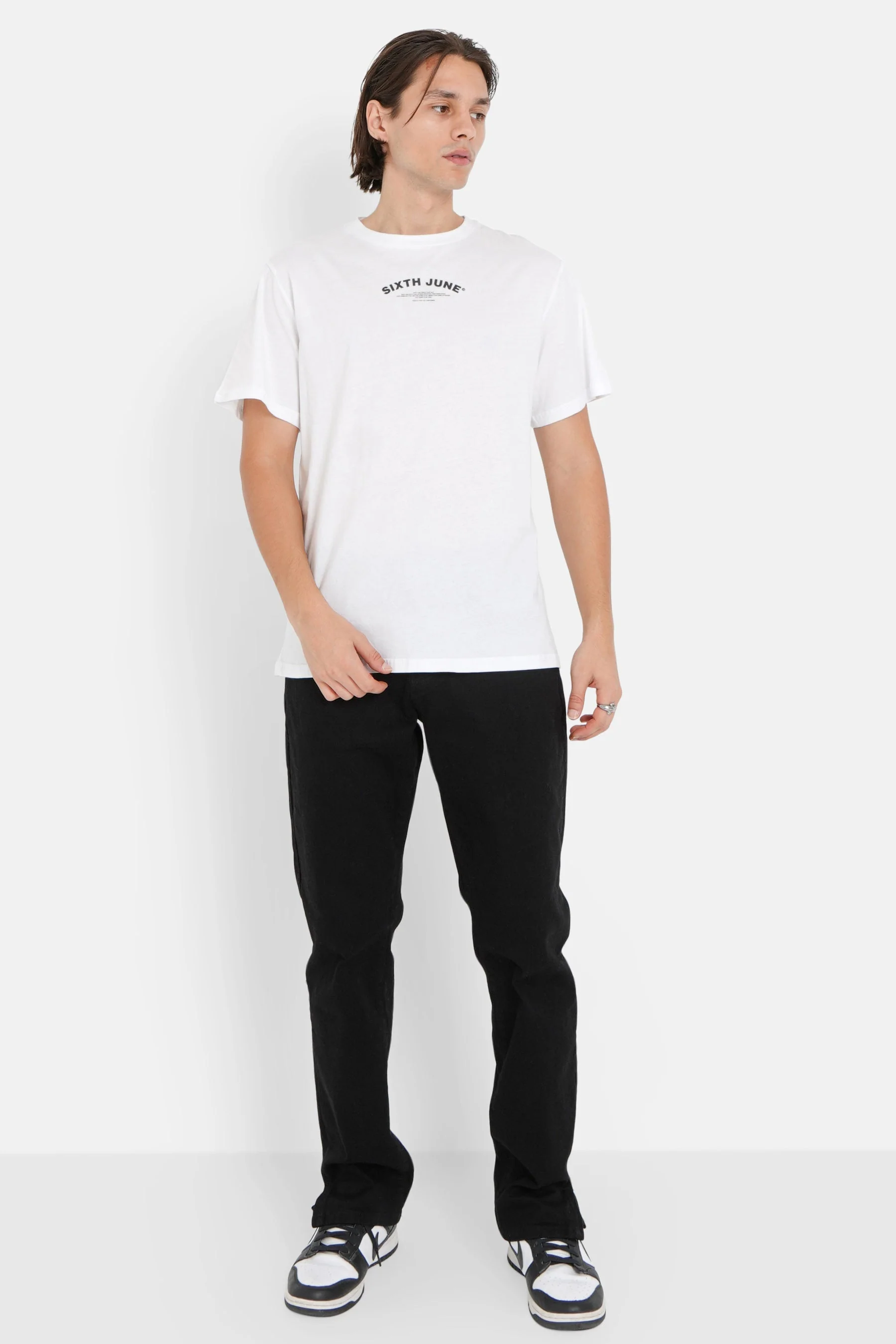 T-shirt logo incurvé avant arrière Blanc - Image 2