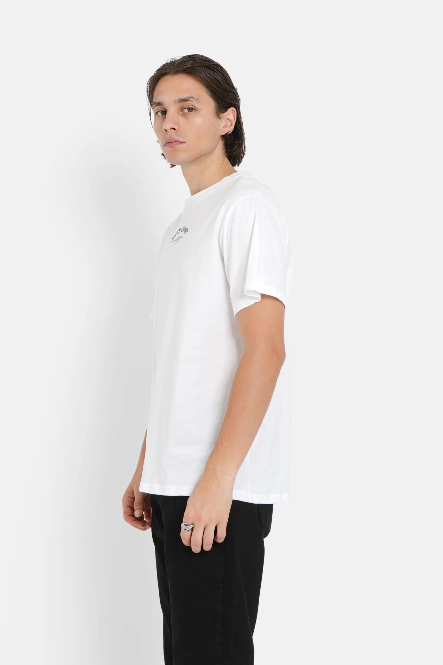 T-shirt logo incurvé avant arrière Blanc - Image 4