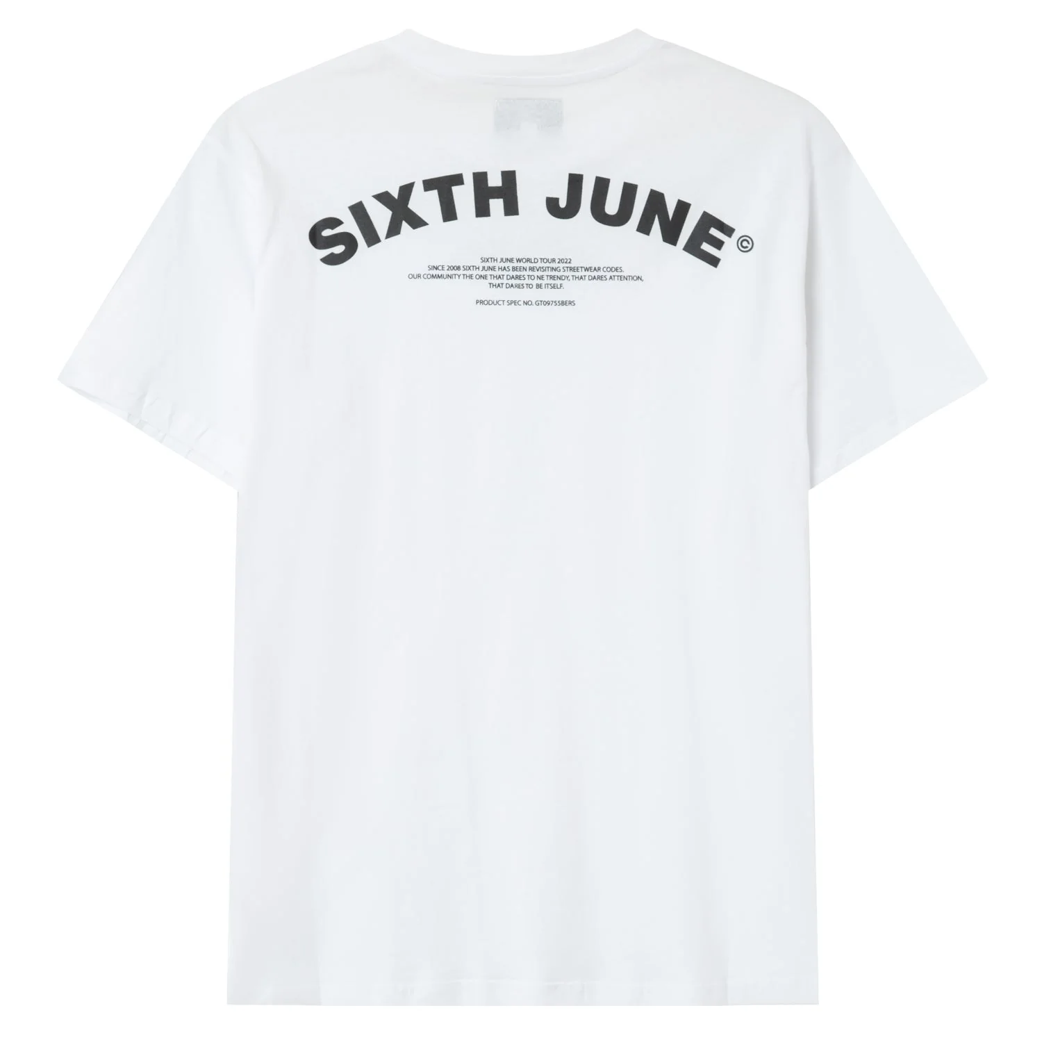 T-shirt logo incurvé avant arrière Blanc - Image 6