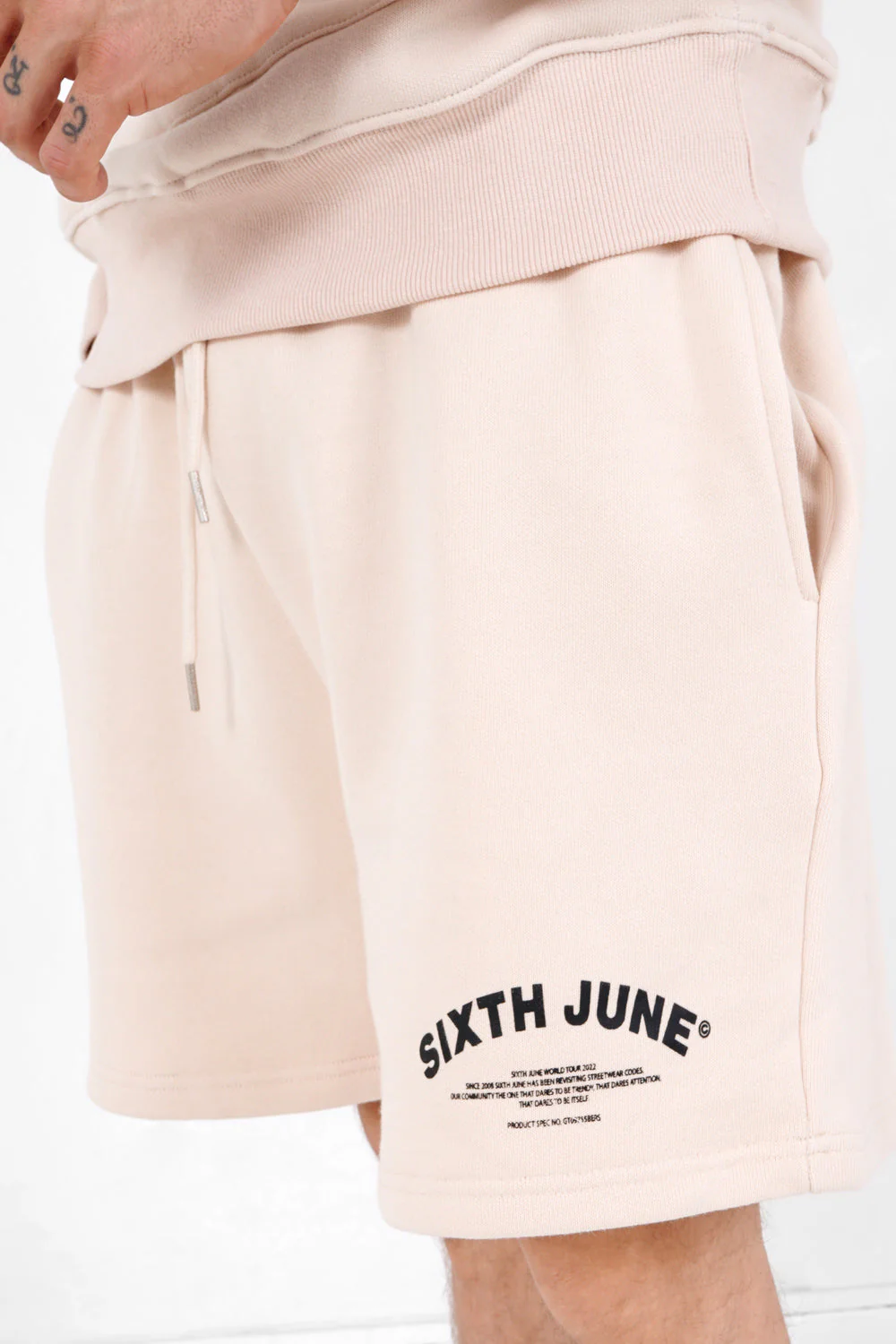 Short logo incurvé Beige - Image 3