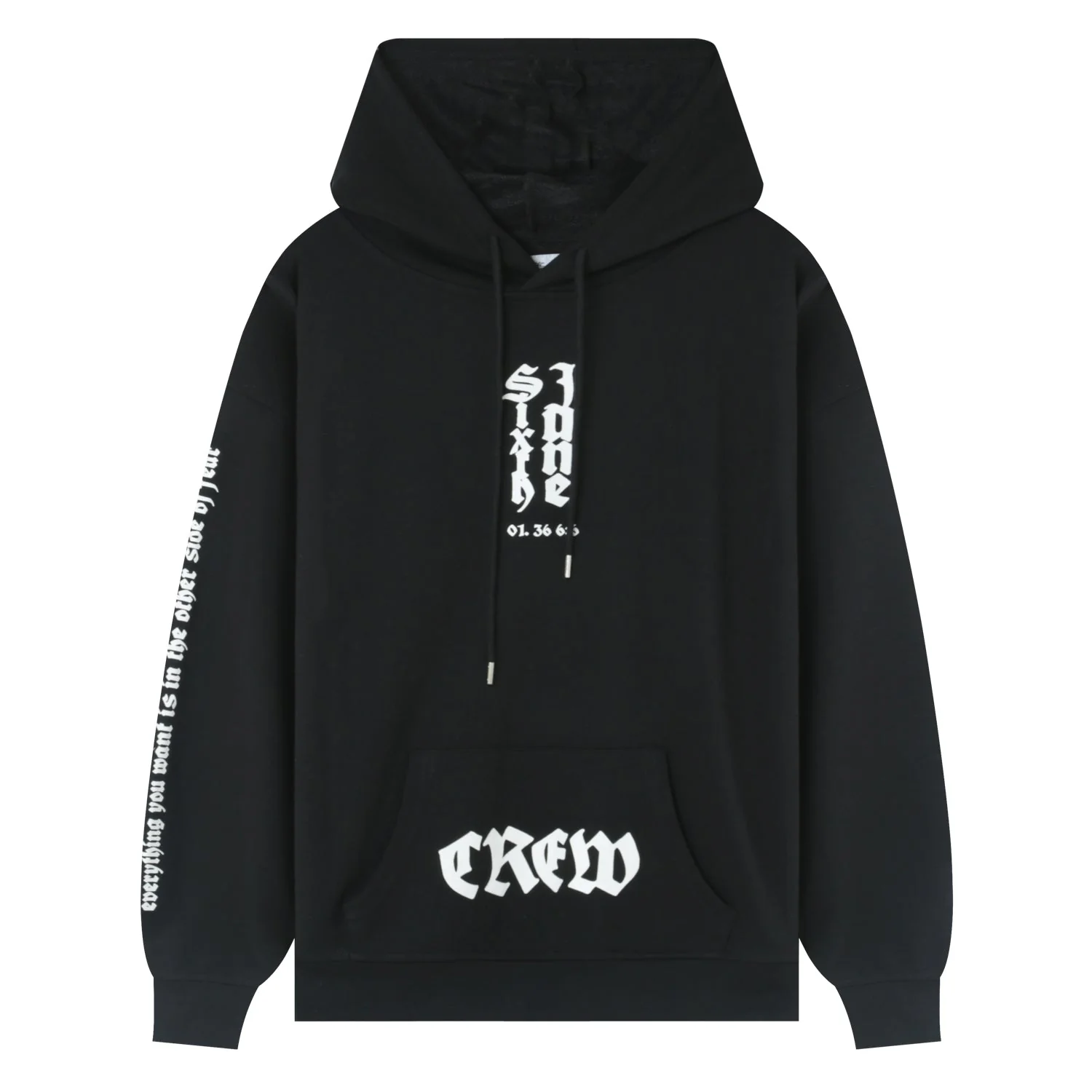 Sweatshirt capuche imprimé gotique Noir - Image 7