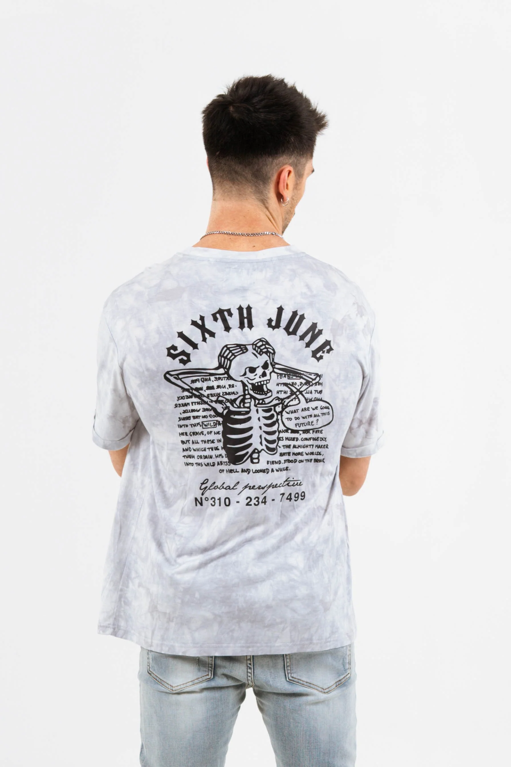 T-shirt global perspective tie dye gris clair - Image 2