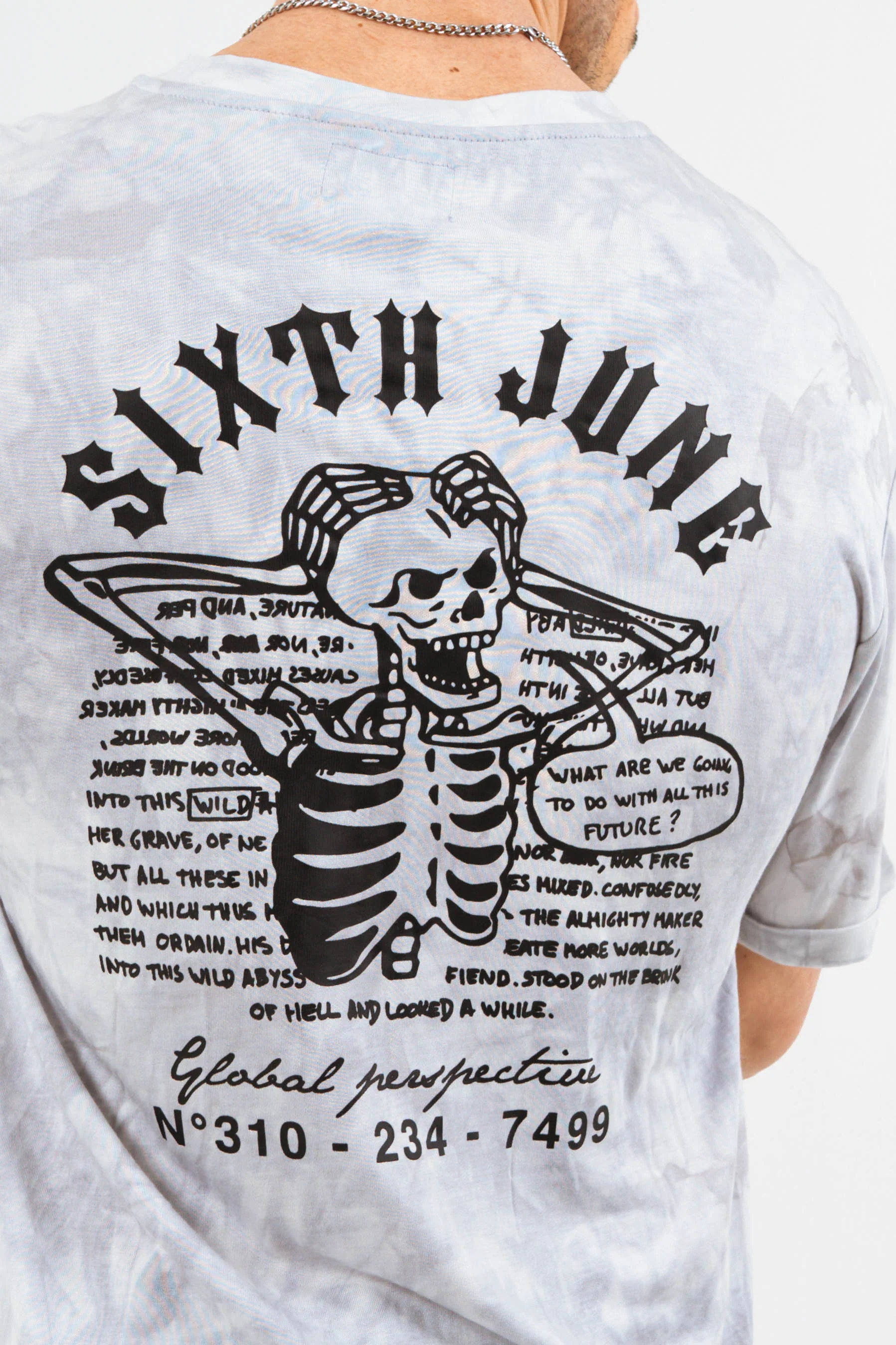 T-shirt global perspective tie dye gris clair - Image 3