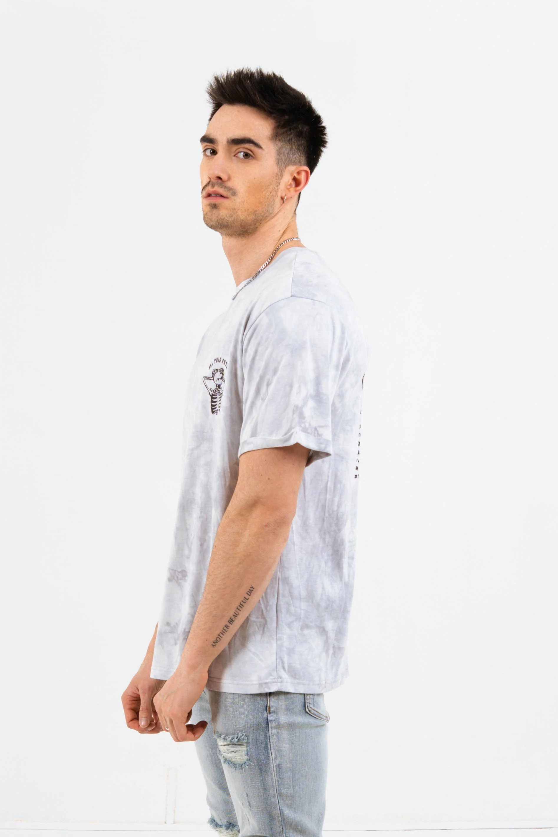 T-shirt global perspective tie dye gris clair - Image 5