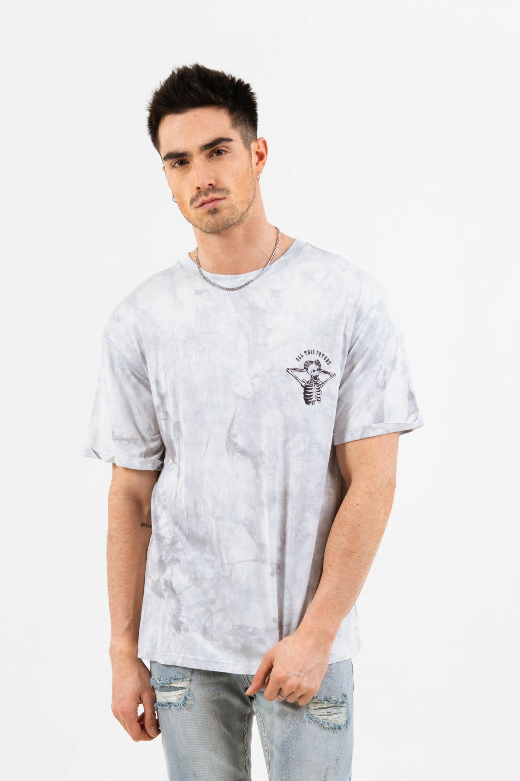T-shirt global perspective tie dye gris clair - Image 6