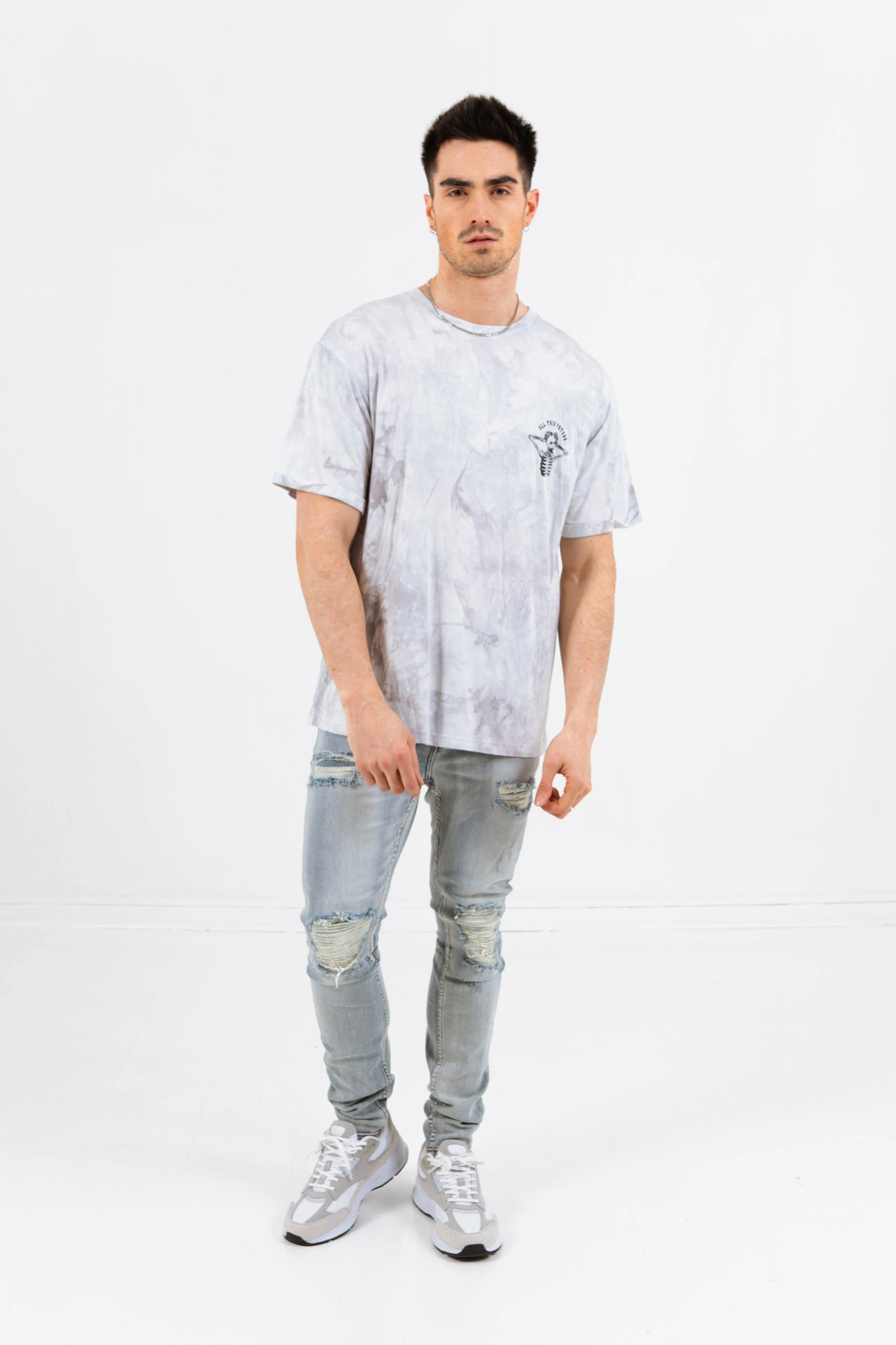T-shirt global perspective tie dye gris clair - Image 7