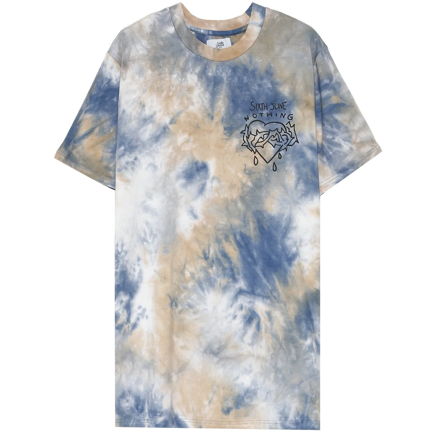 T-shirt tie dye nothing bleu beige - Image 6