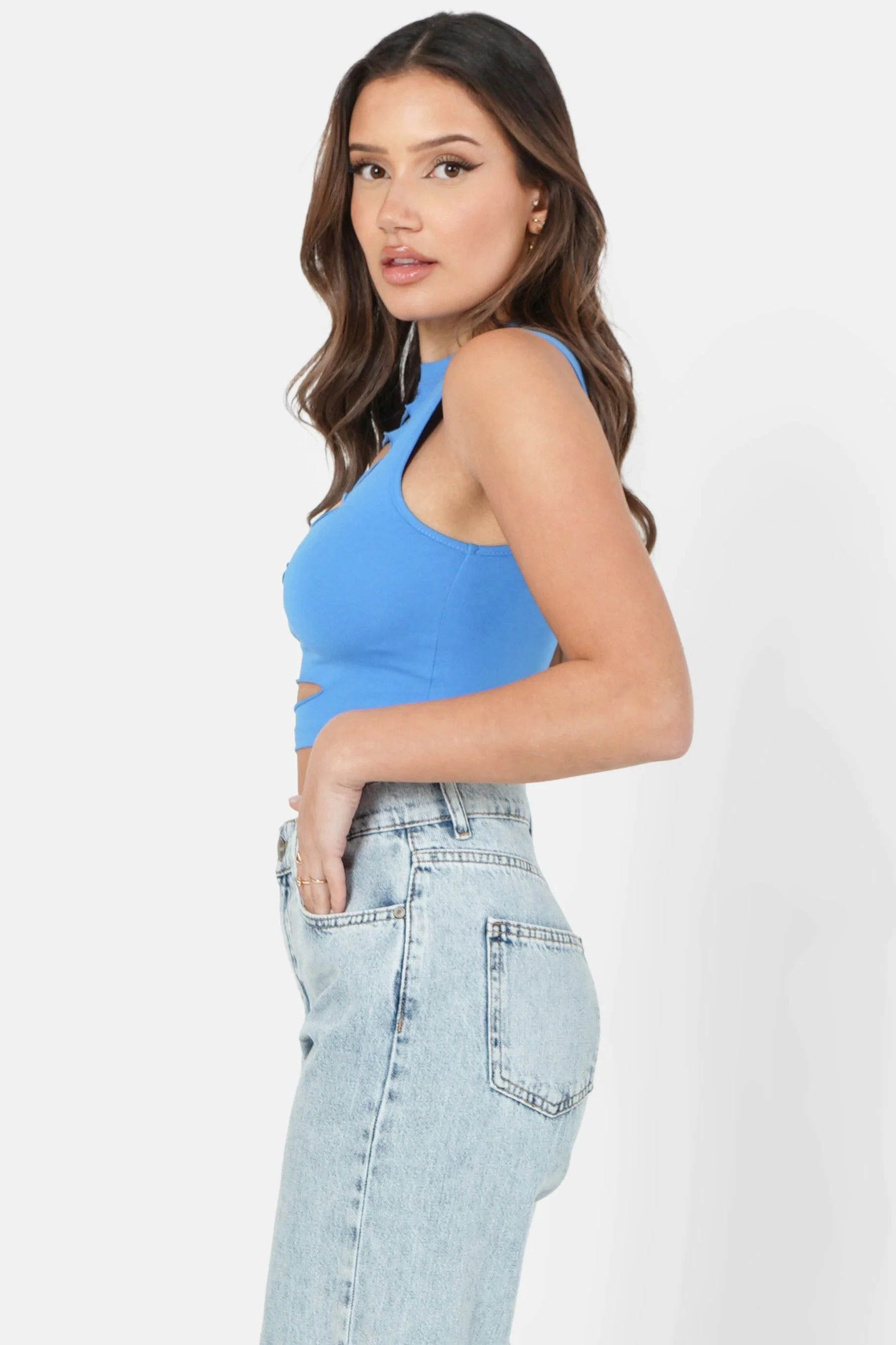 Top découpe avant Bleu - Image 4