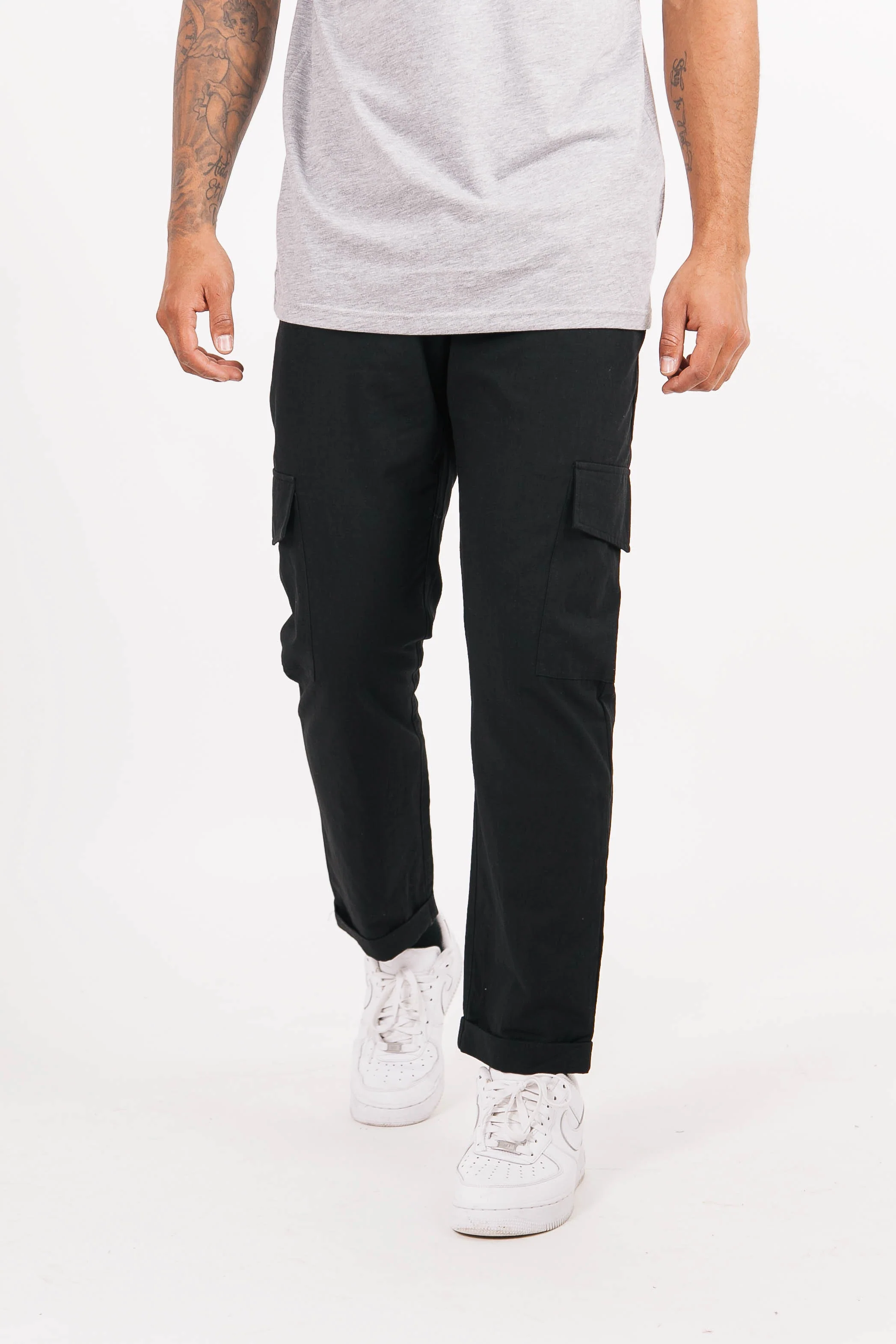 Pantalon toile poches noir - Image 2