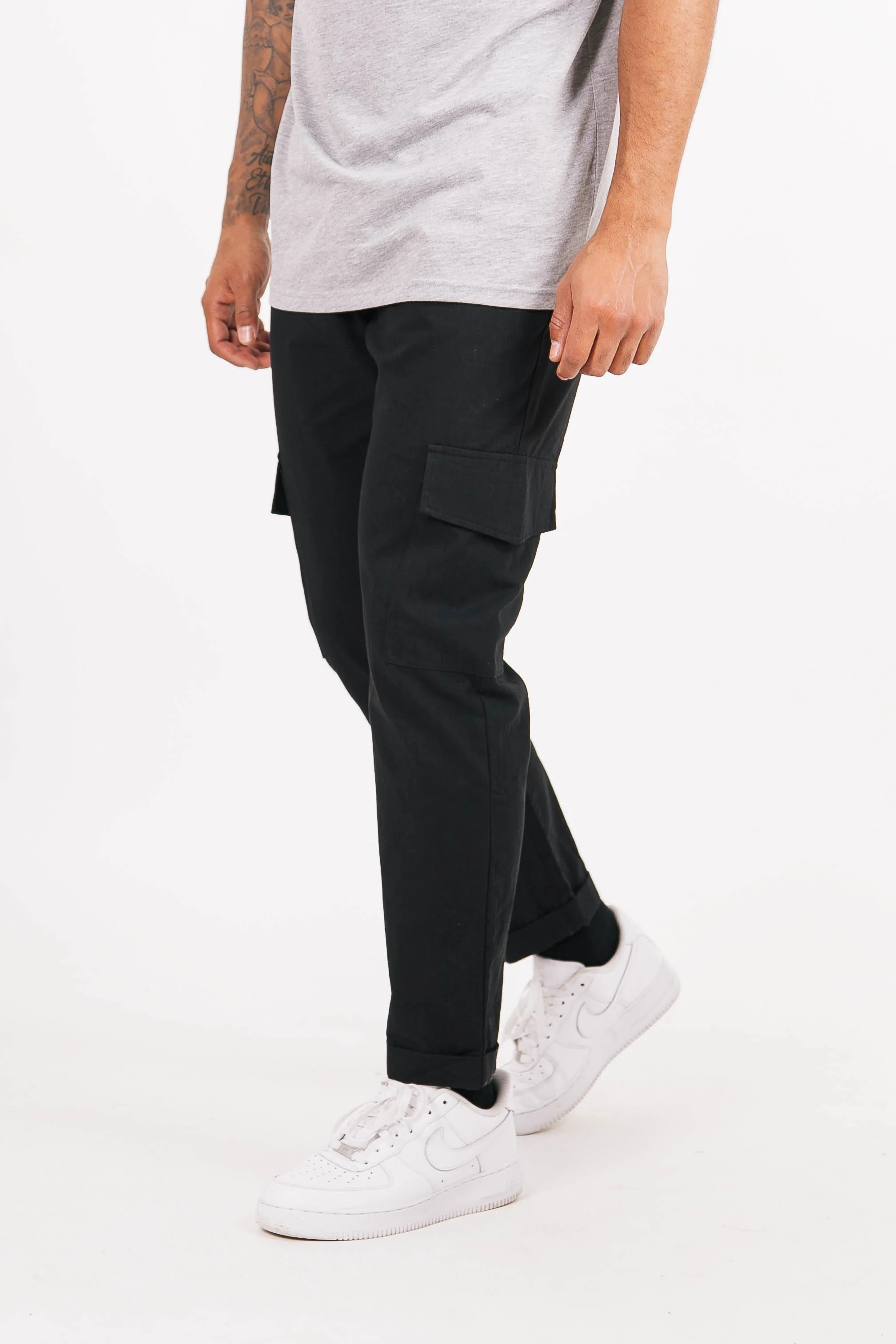 Pantalon toile poches noir - Image 3