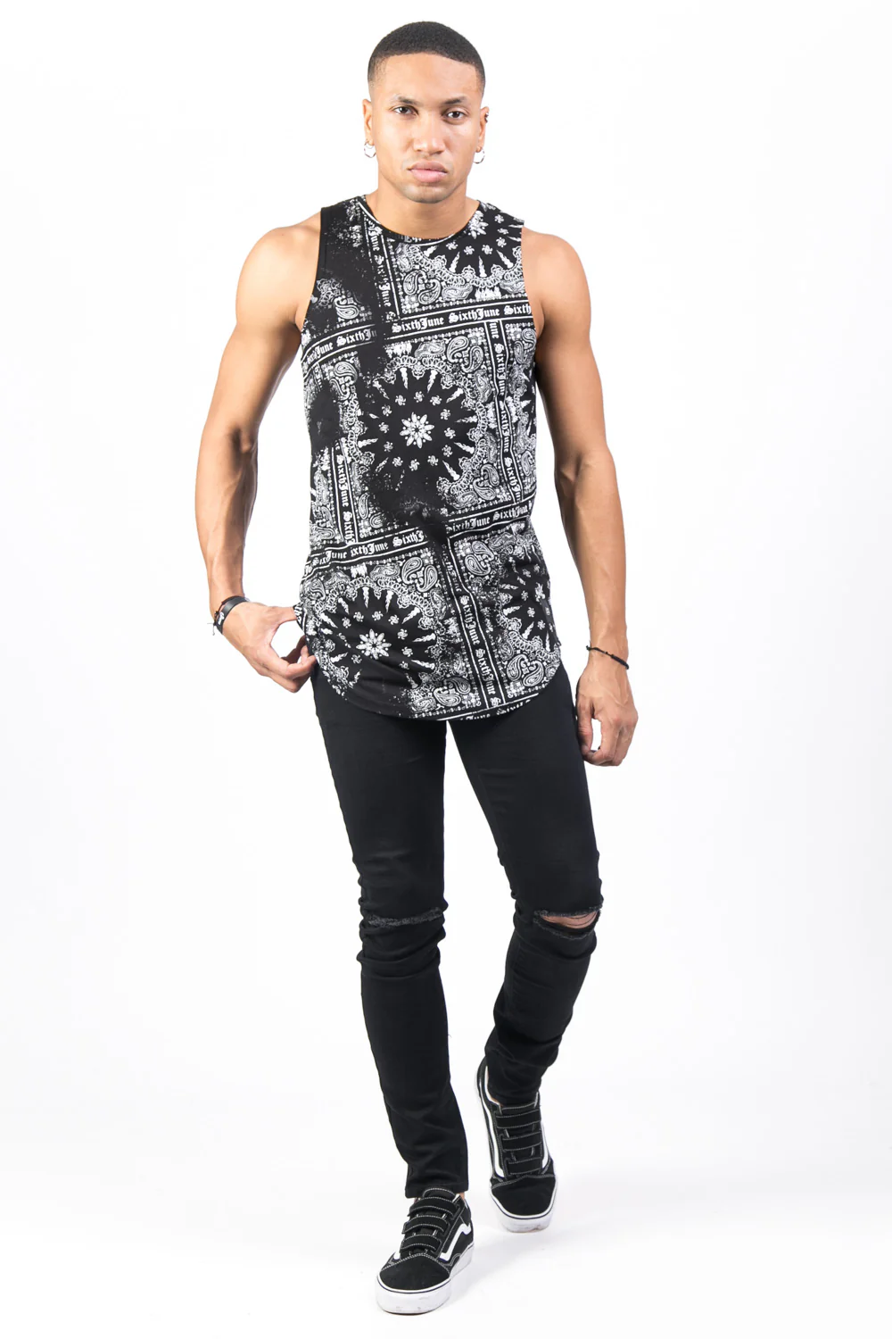 Débardeur bandana noir - Image 2