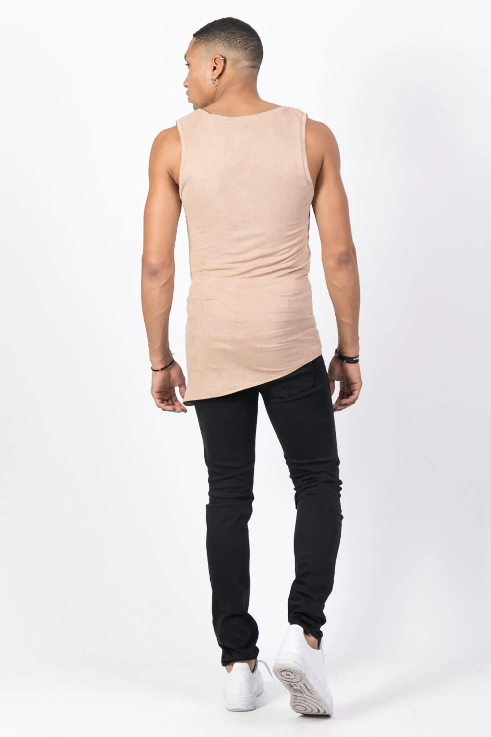 Débardeur suédine asymétrique beige - Image 4