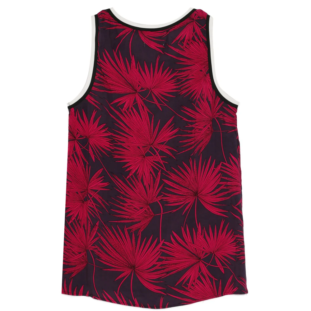 Débardeur tropical palmier bleu foncé rouge - Image 7