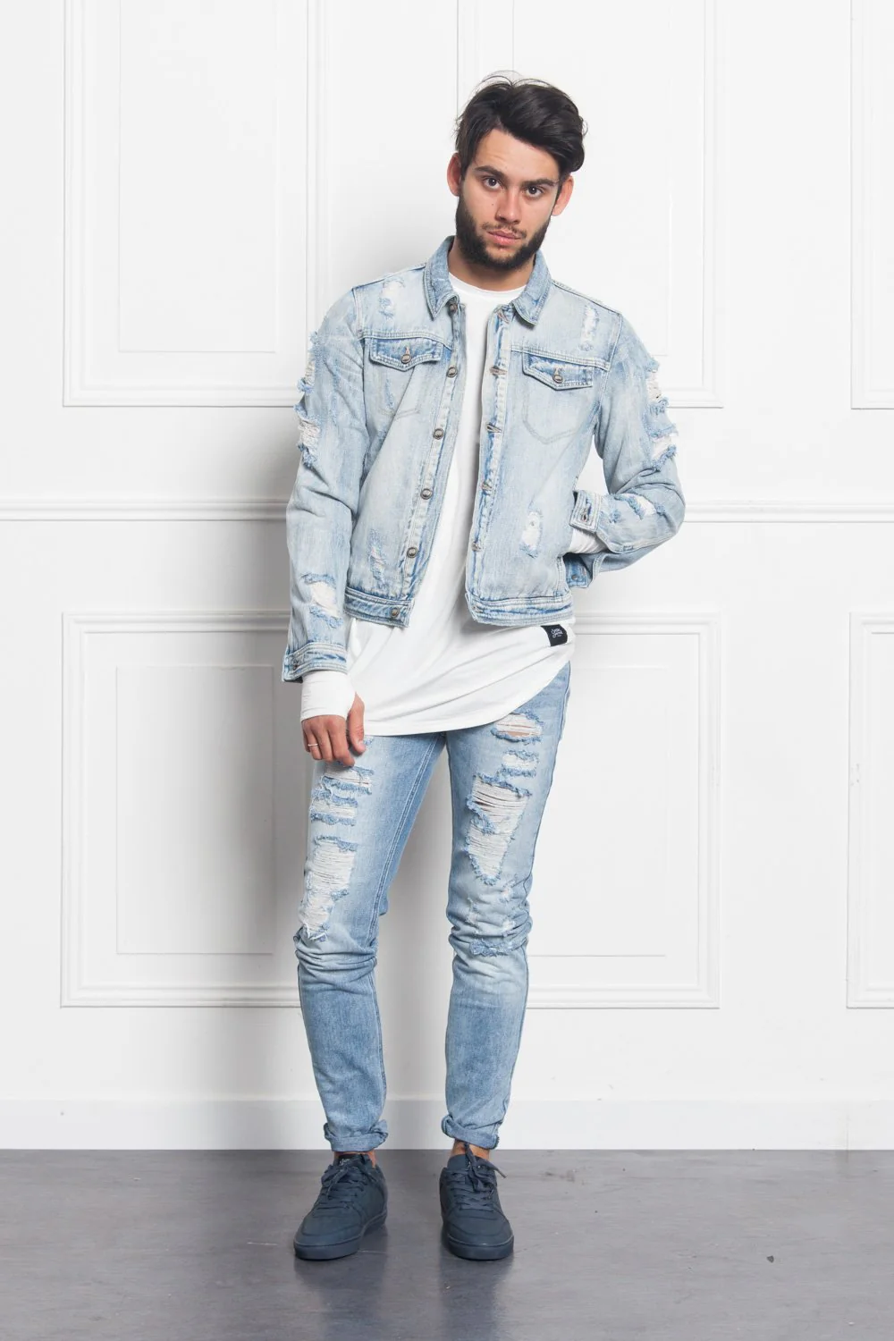 Denim destroyed effect Sixth June blue M2473HDE - Image 2