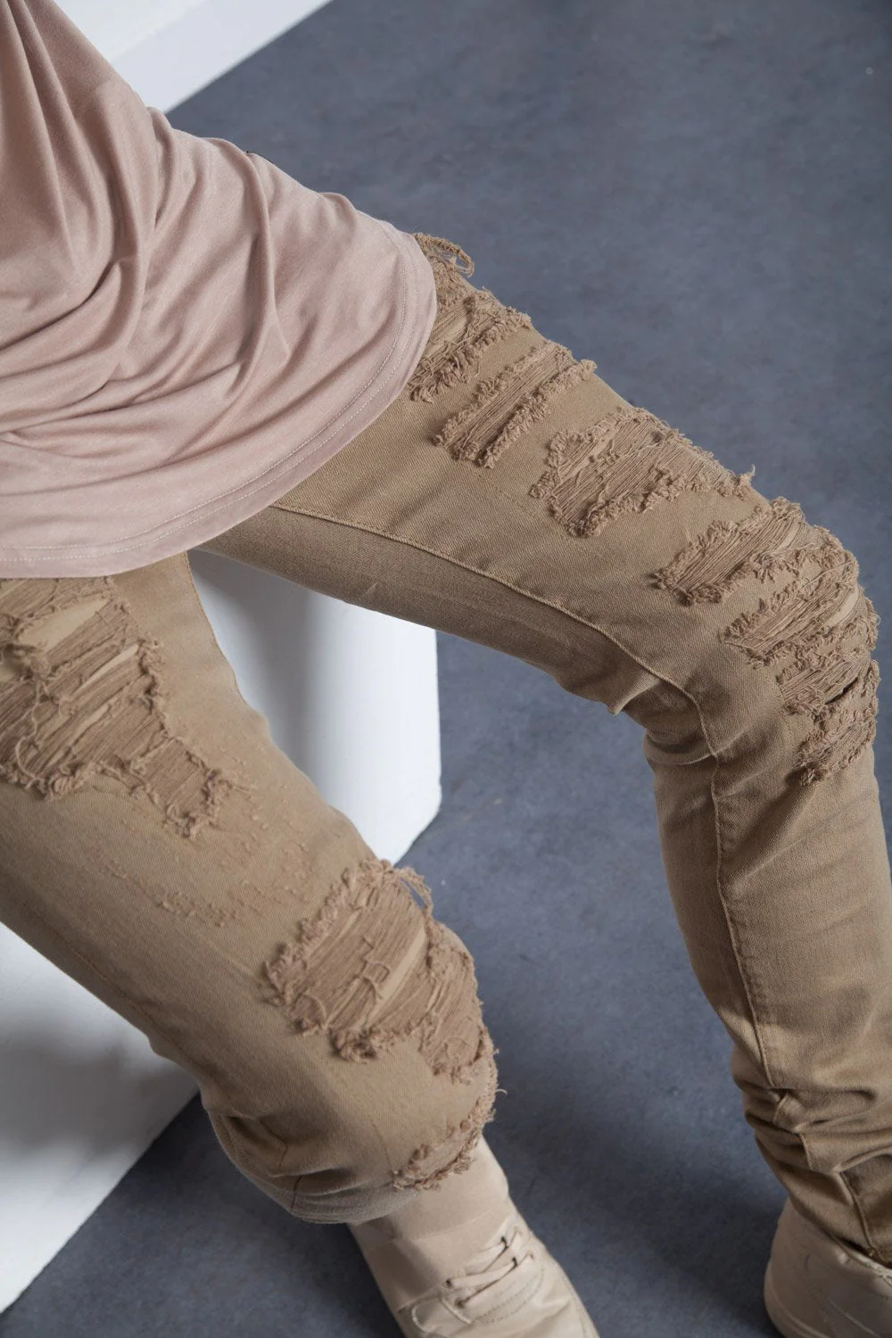 Denim destroyed inside patches sand M2464HDE - Image 3