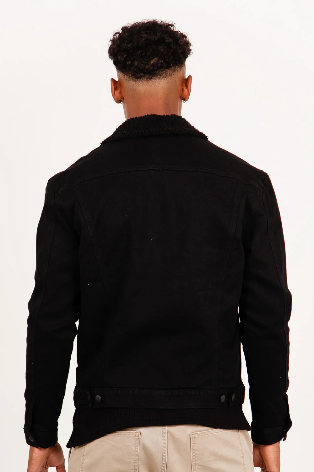 Veste en jean sherpa noir - Image 4