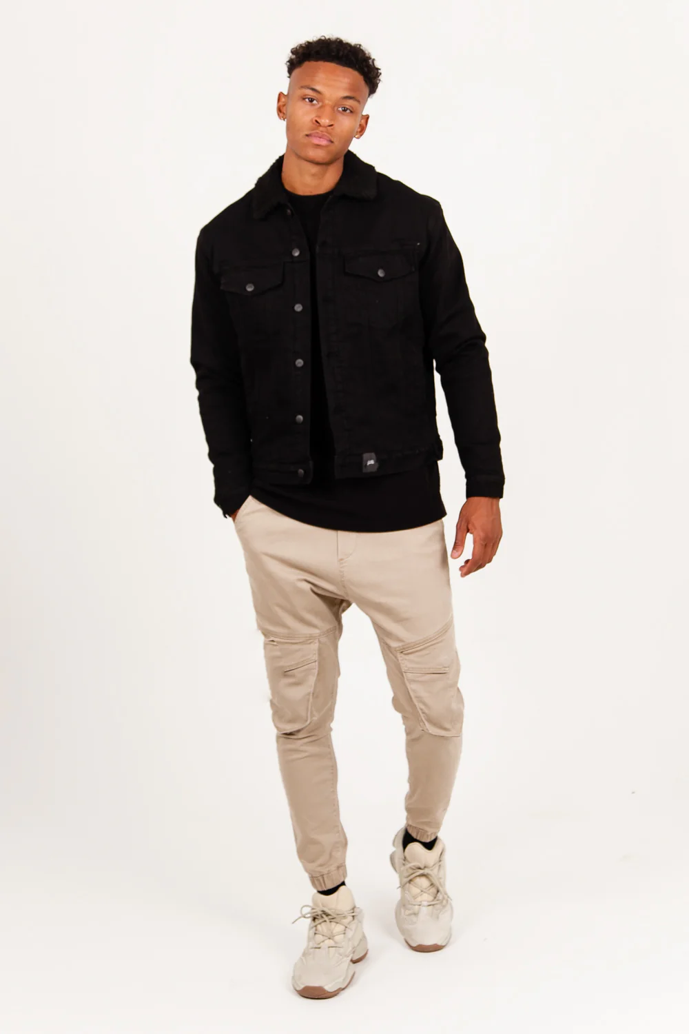 Veste en jean sherpa noir - Image 5