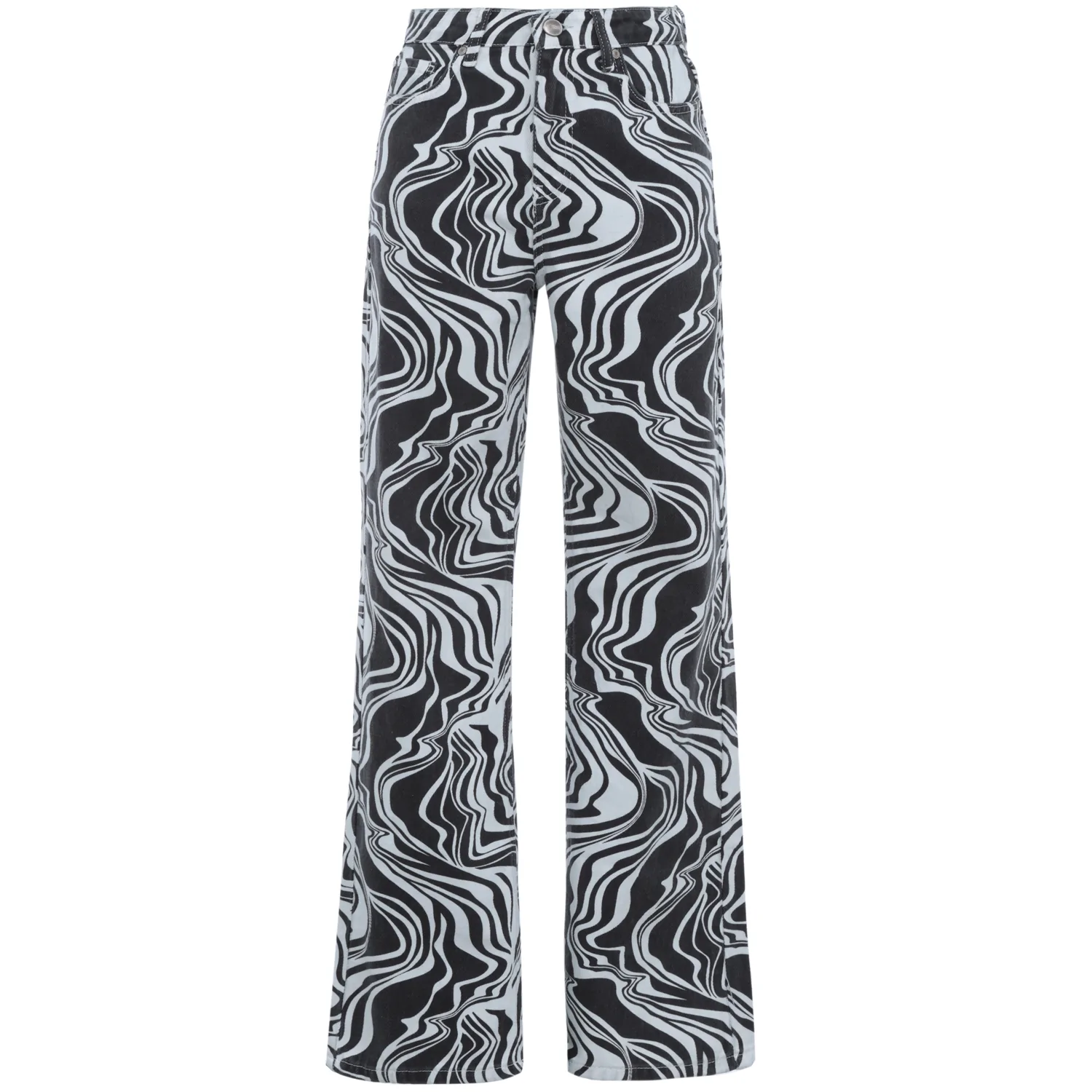 Jean motif zèbre large Noir - Image 6