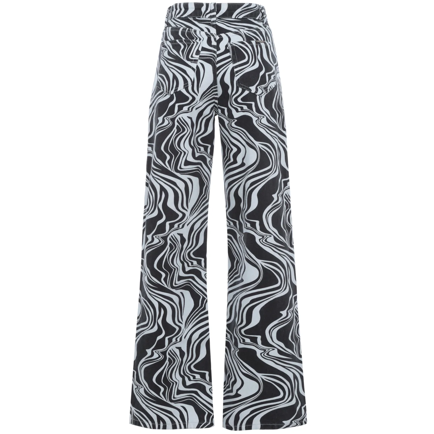 Jean motif zèbre large Noir - Image 7