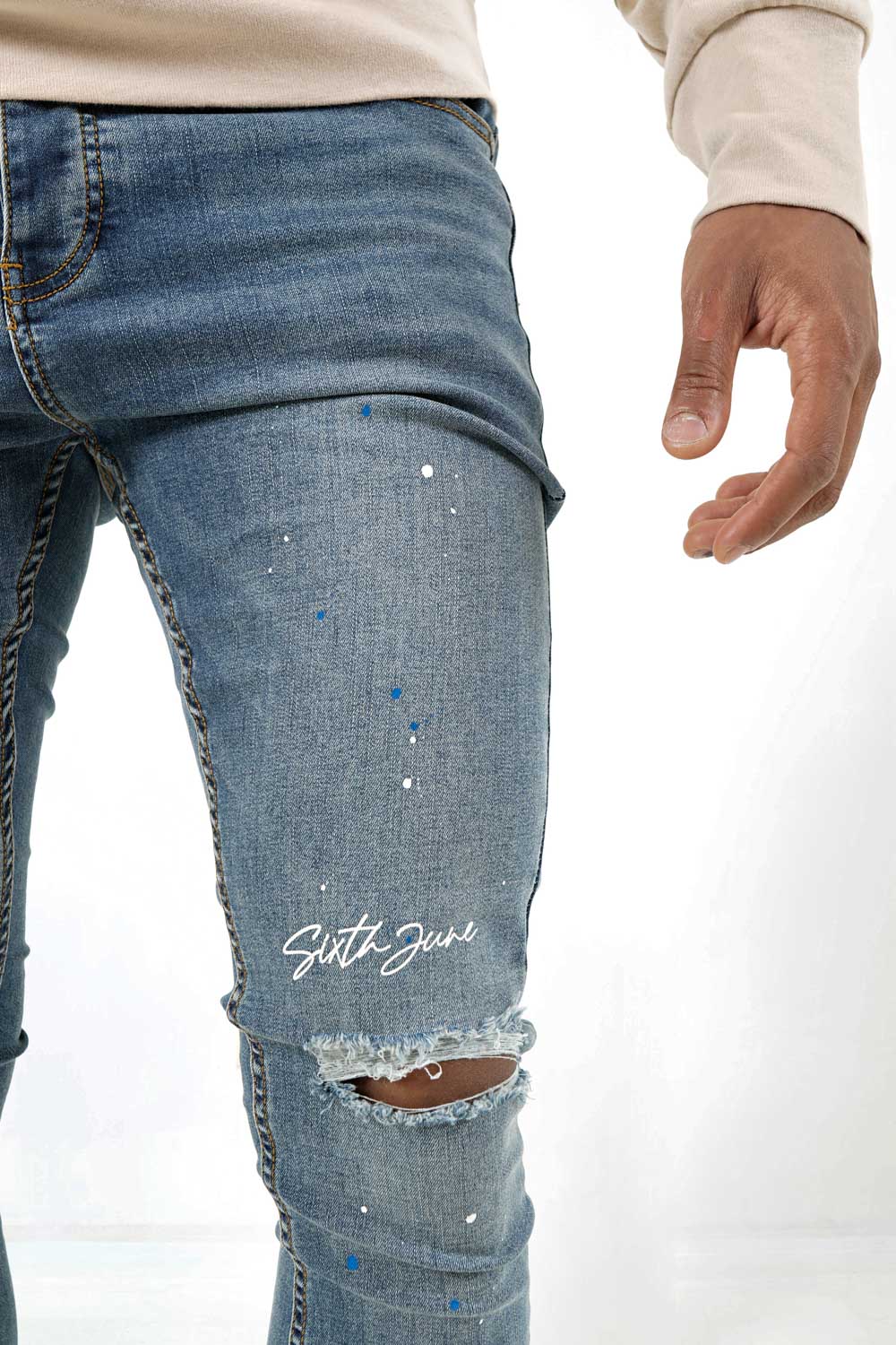 Jean déchirures encre Bleu foncé - Image 3