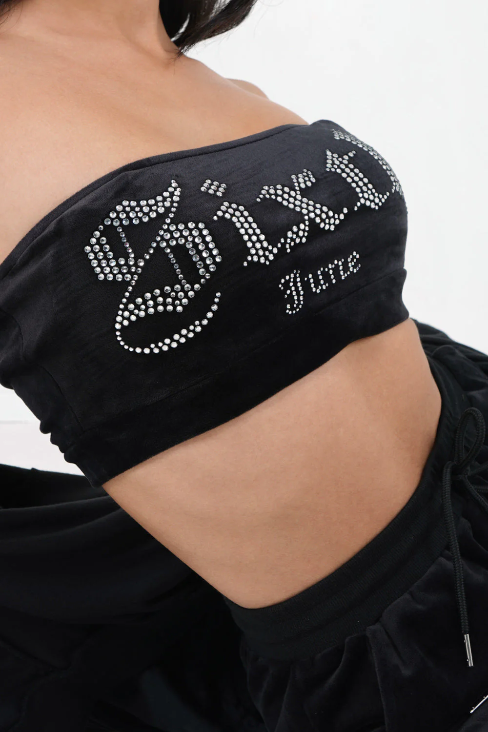 Bandeau velours strass Noir - Image 3