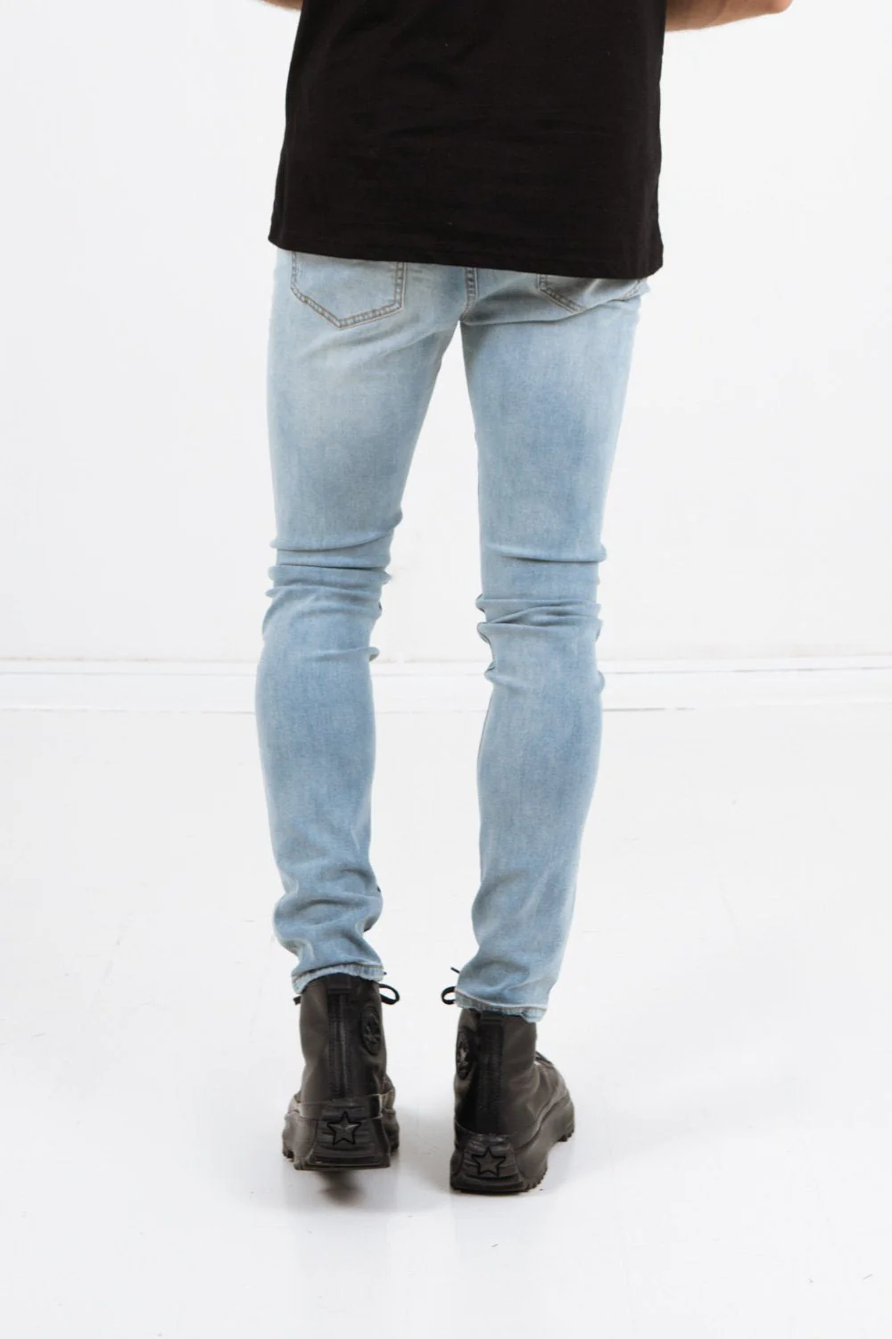 Jean empiècements tartan Bleu - Image 5