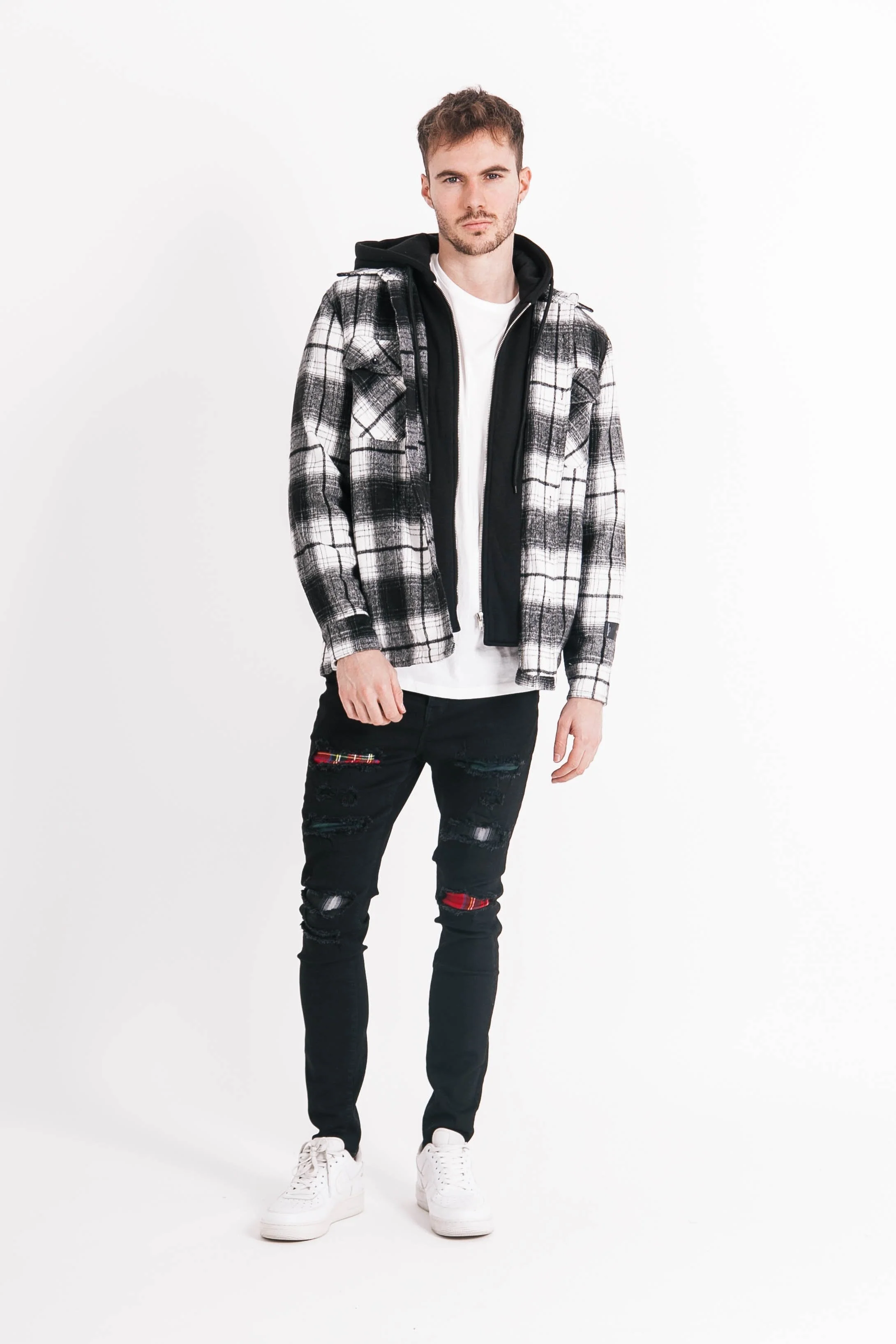 Jean tartan destroyed Noir - Image 2