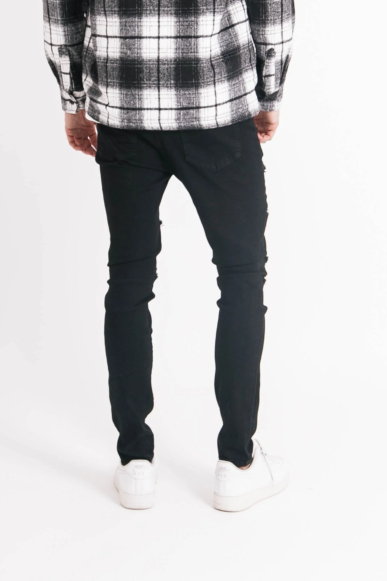 Jean tartan destroyed Noir - Image 5