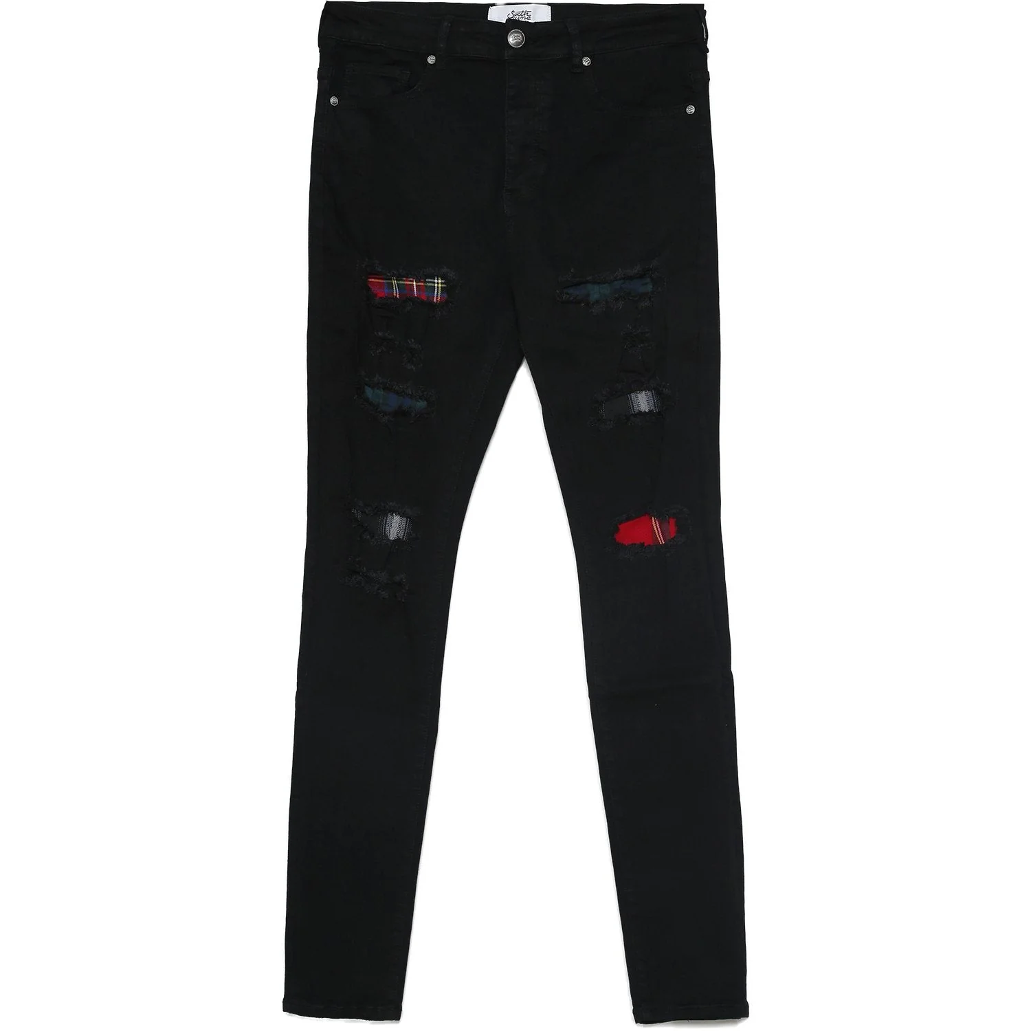 Jean tartan destroyed Noir - Image 6
