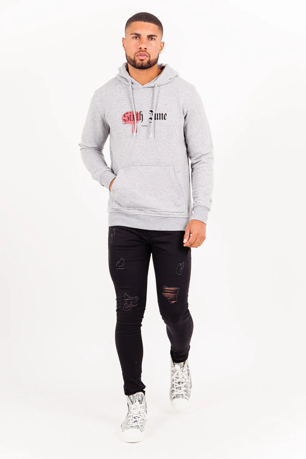 Sweatshirt district Paris gris - Image 5