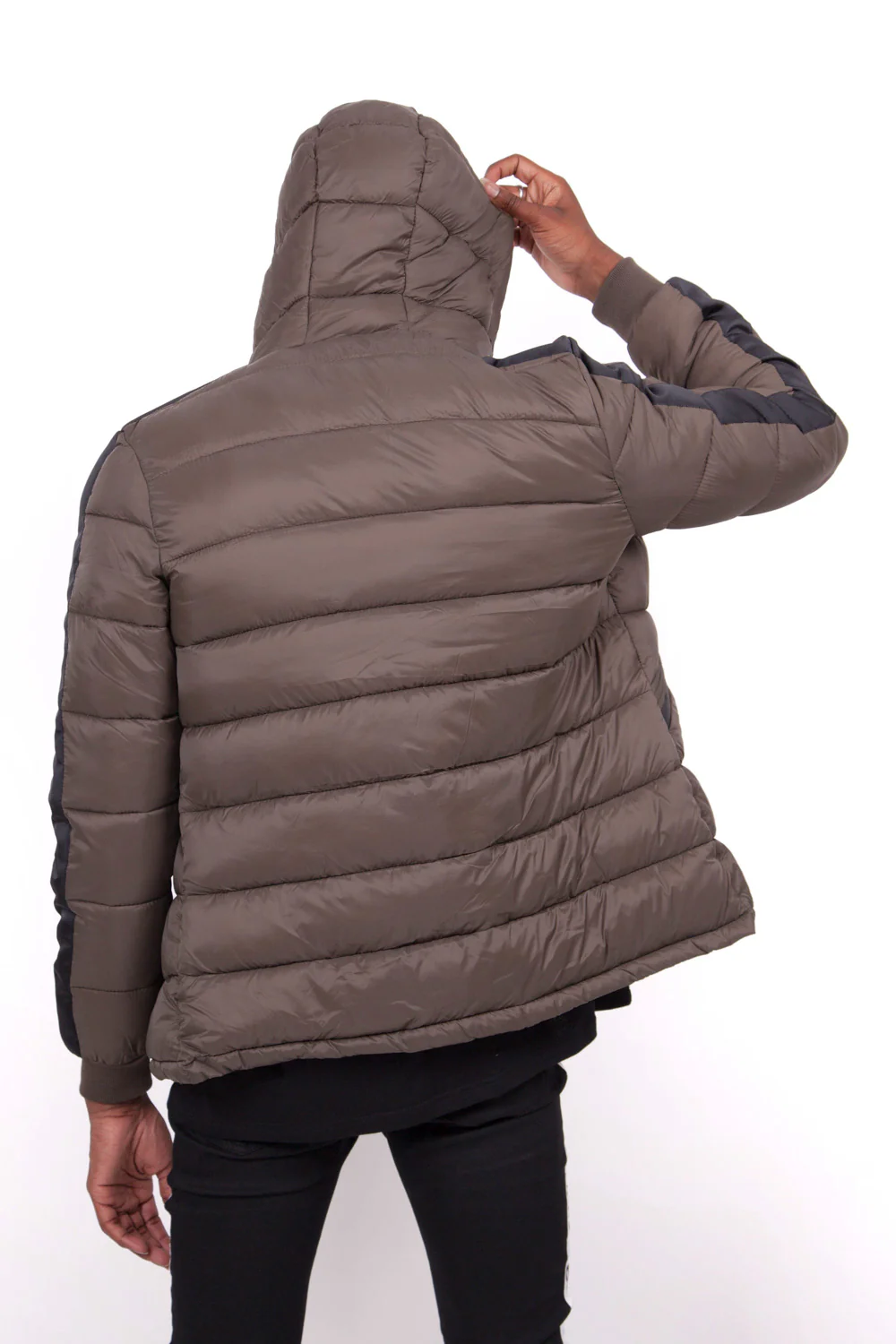 Doudoune bandes matelassée Vert khaki - Image 2