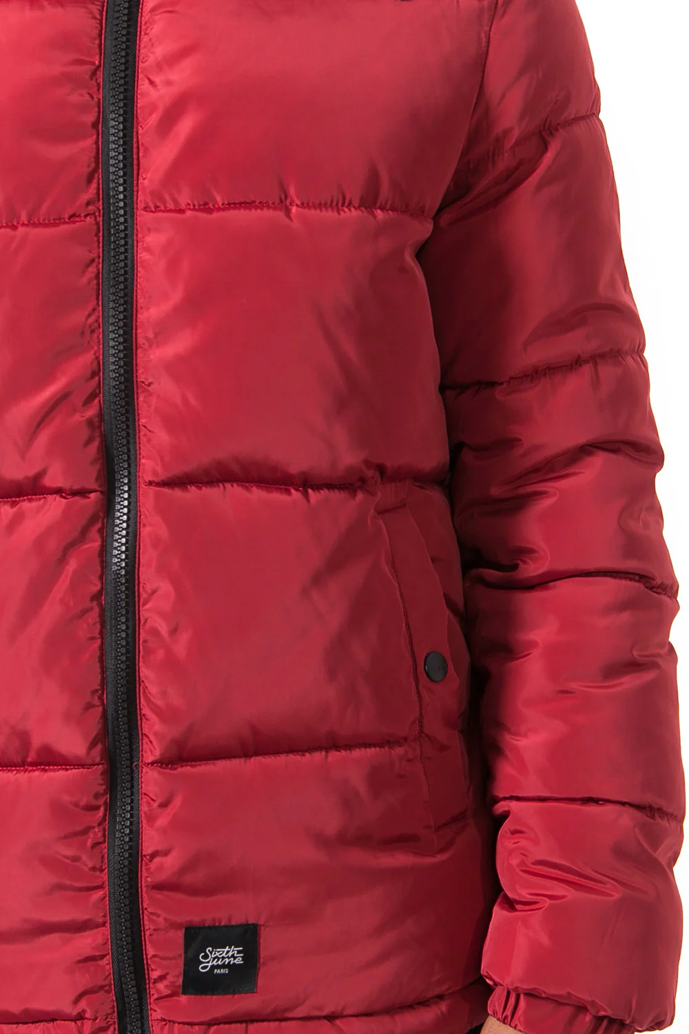 Doudoune bicolore capuche rouge - Image 3