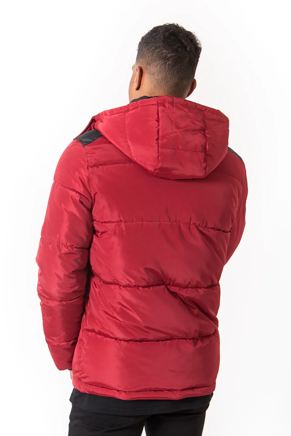 Doudoune bicolore capuche rouge - Image 5