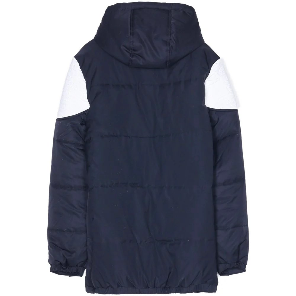 Doudoune biker demi zip noir blanc - Image 6