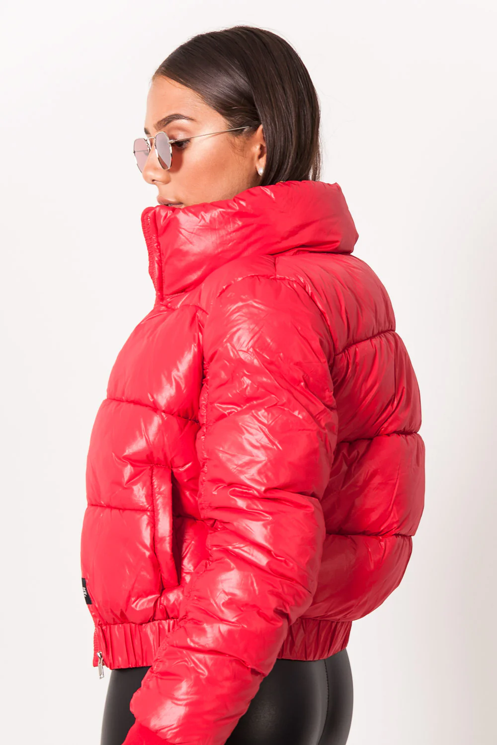 Doudoune brillante compacte rouge - Image 4