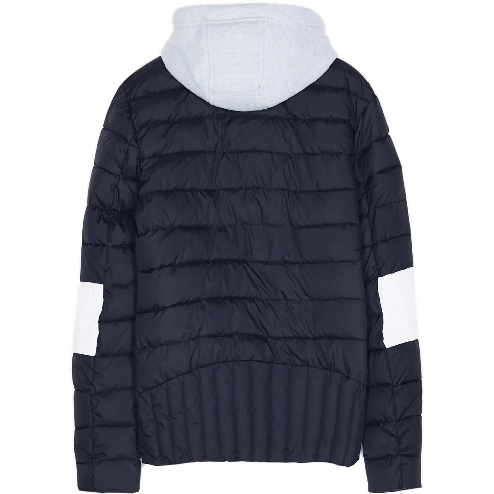 Doudoune courte capuche noir blanc - Image 5