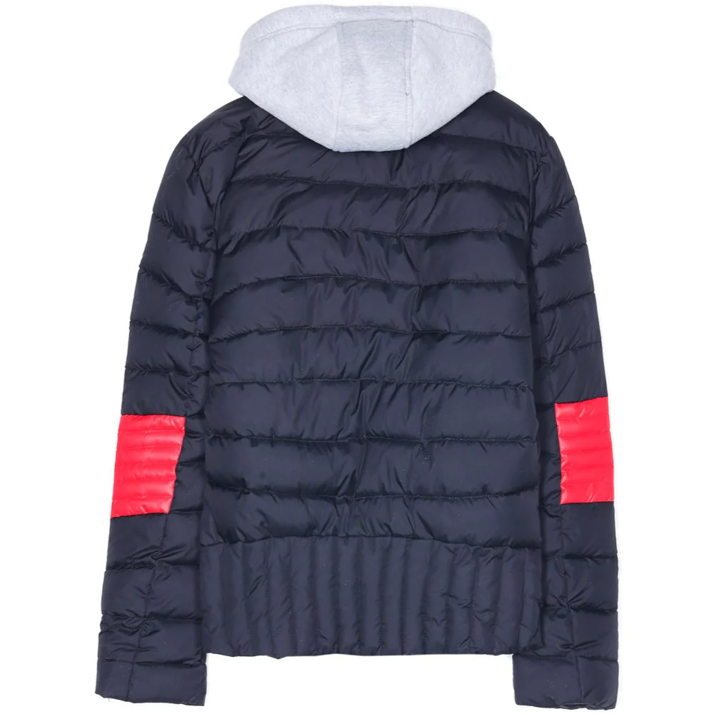Doudoune courte capuche noir rouge - Image 5
