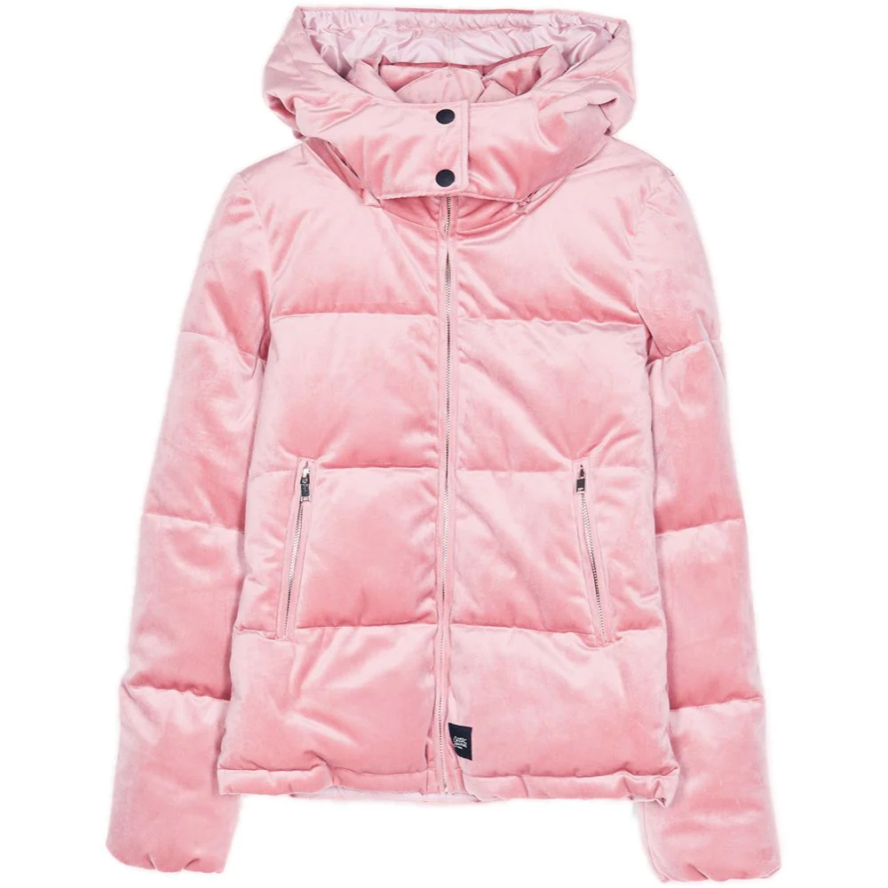 Doudoune courte velours rose - Image 5