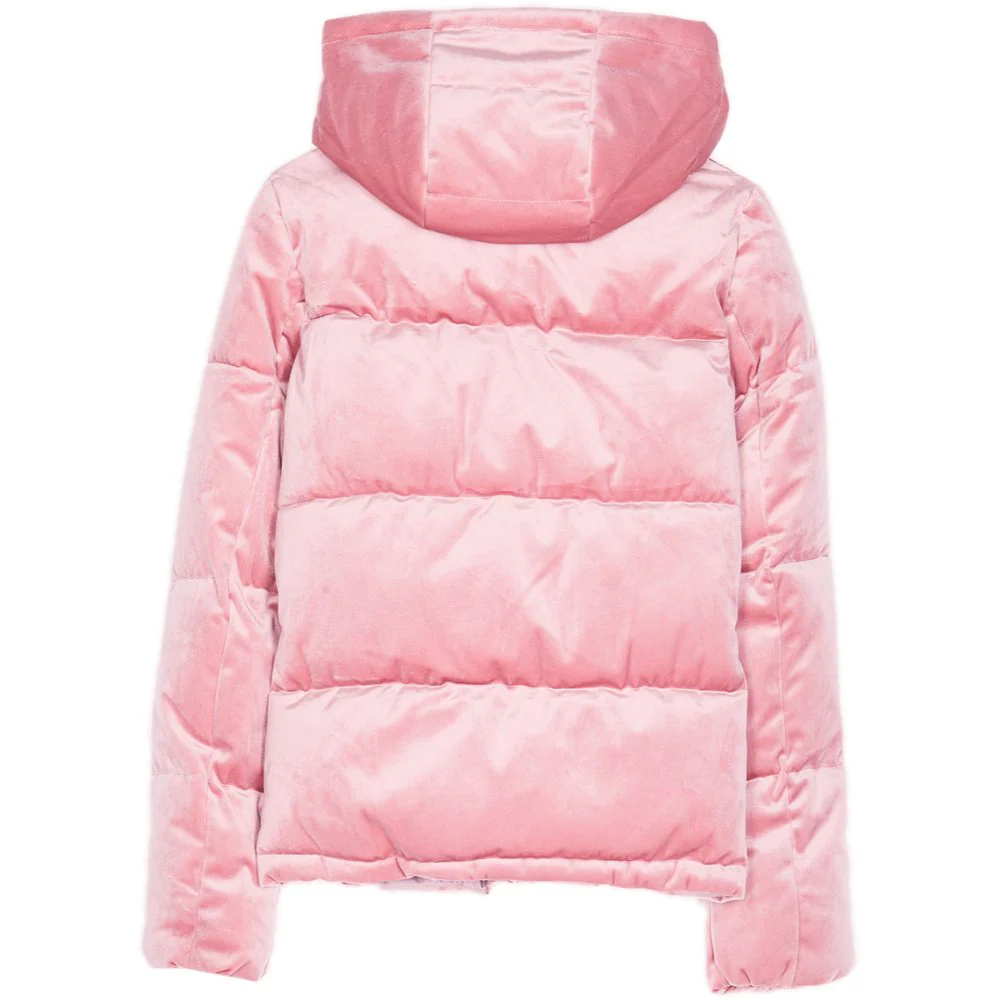 Doudoune courte velours rose - Image 6